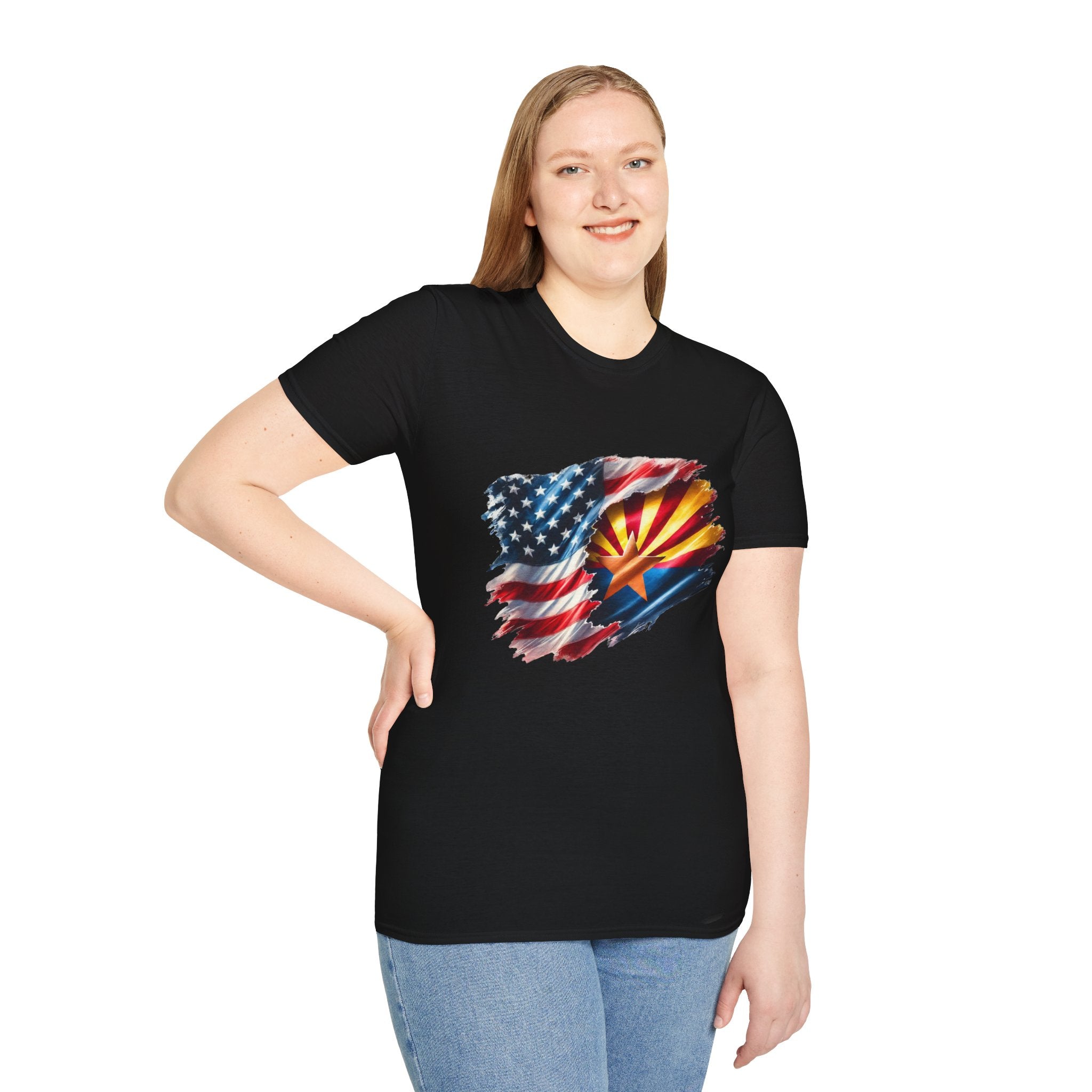 Arizona Flag with American Flag T-Shirt | Patriotic State Pride Tee