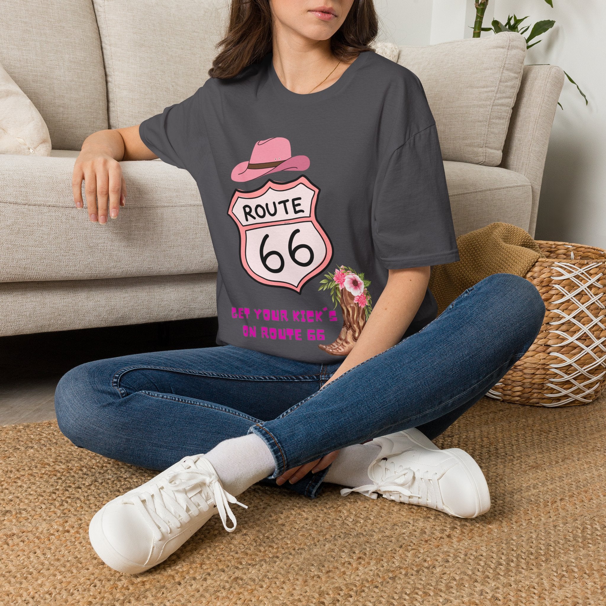 Route 66 Softstyle T-Shirt, Get Your Kick's On, Men Women, Unisex Tee Gift, Travel Highway Shirt