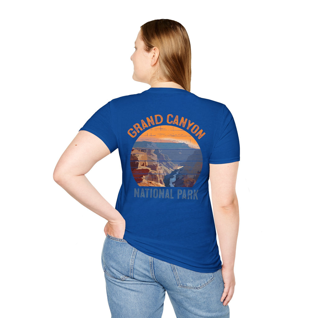 Grand Canyon Retro Sunset T-Shirt | Printed Front and Back National Park Landscape