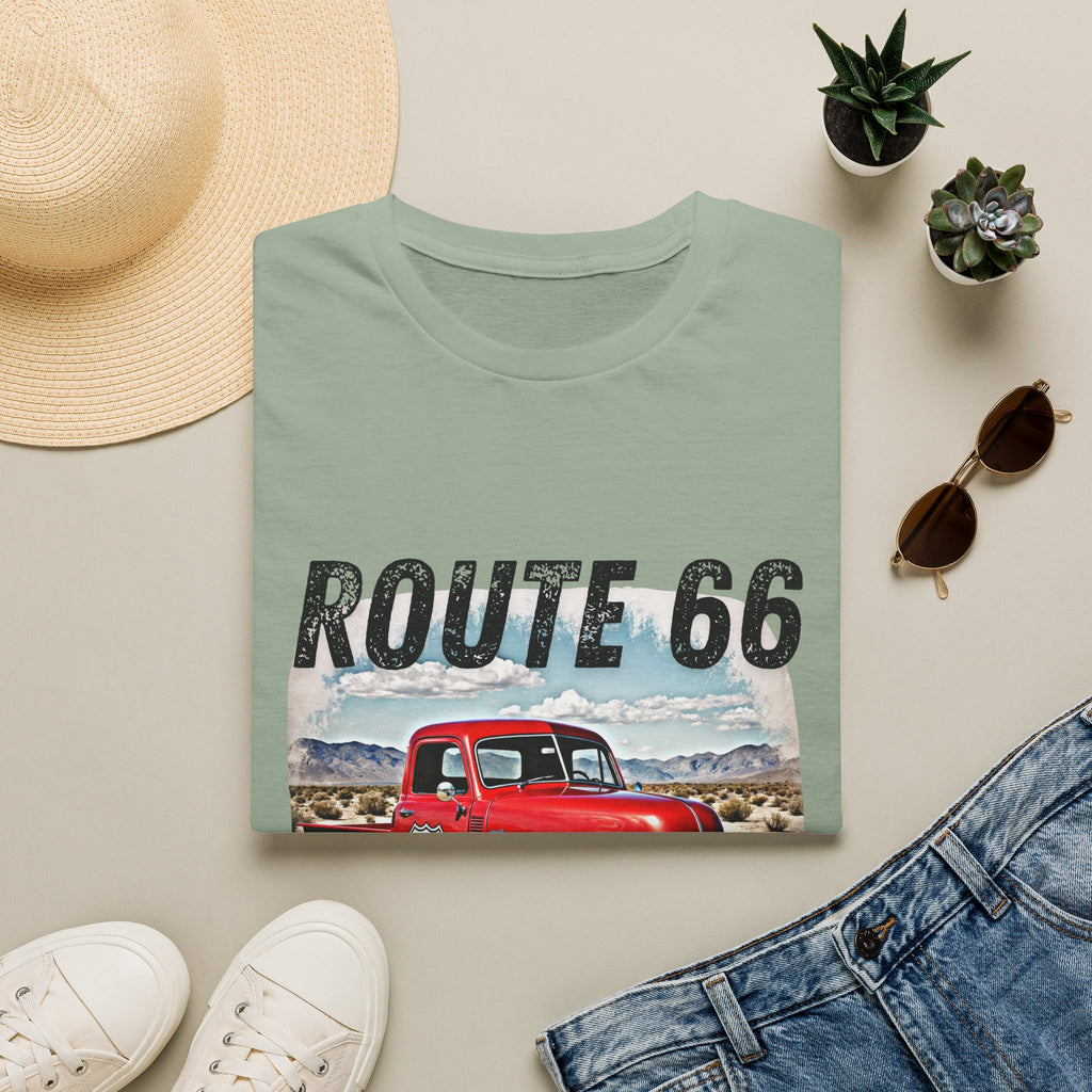 Route 66 Red Vintage Truck T-Shirt | Retro Highway Graphic
