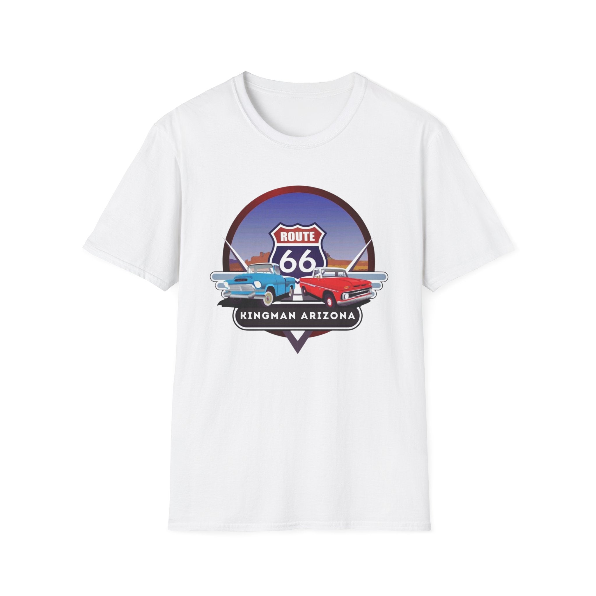 Route 66 Kingman Arizona Softstyle T-Shirt, Vintage Tee, Retro Shirt, Unisex Top, Gift for Travelers