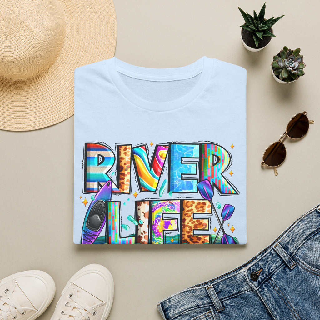 River Life T-Shirt | Colorful Fishing Scenic Graphic