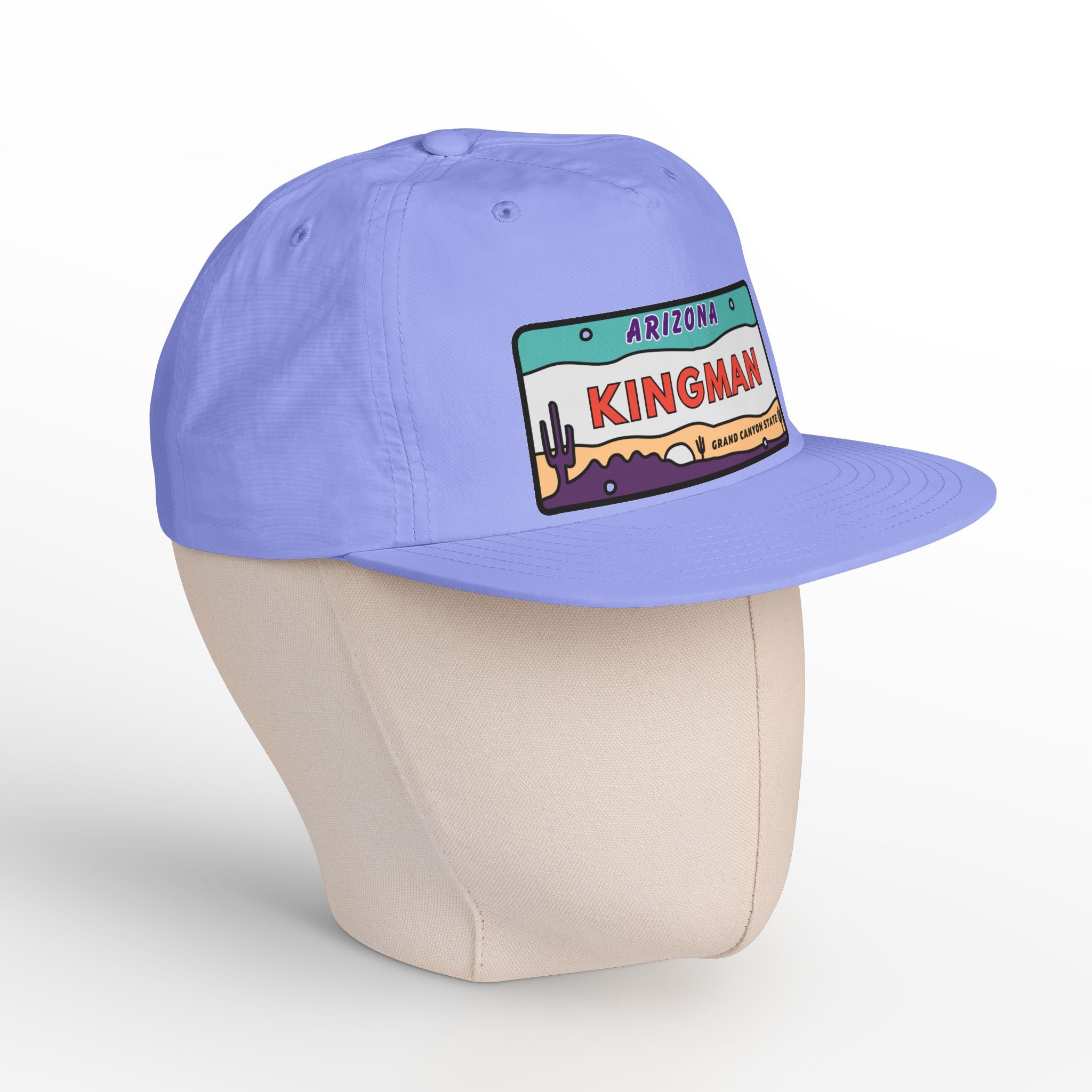 Surf Cap, Beach Hat, Summer Headwear, Kingman Arizona License Plate Dessert Cap for Water Sports