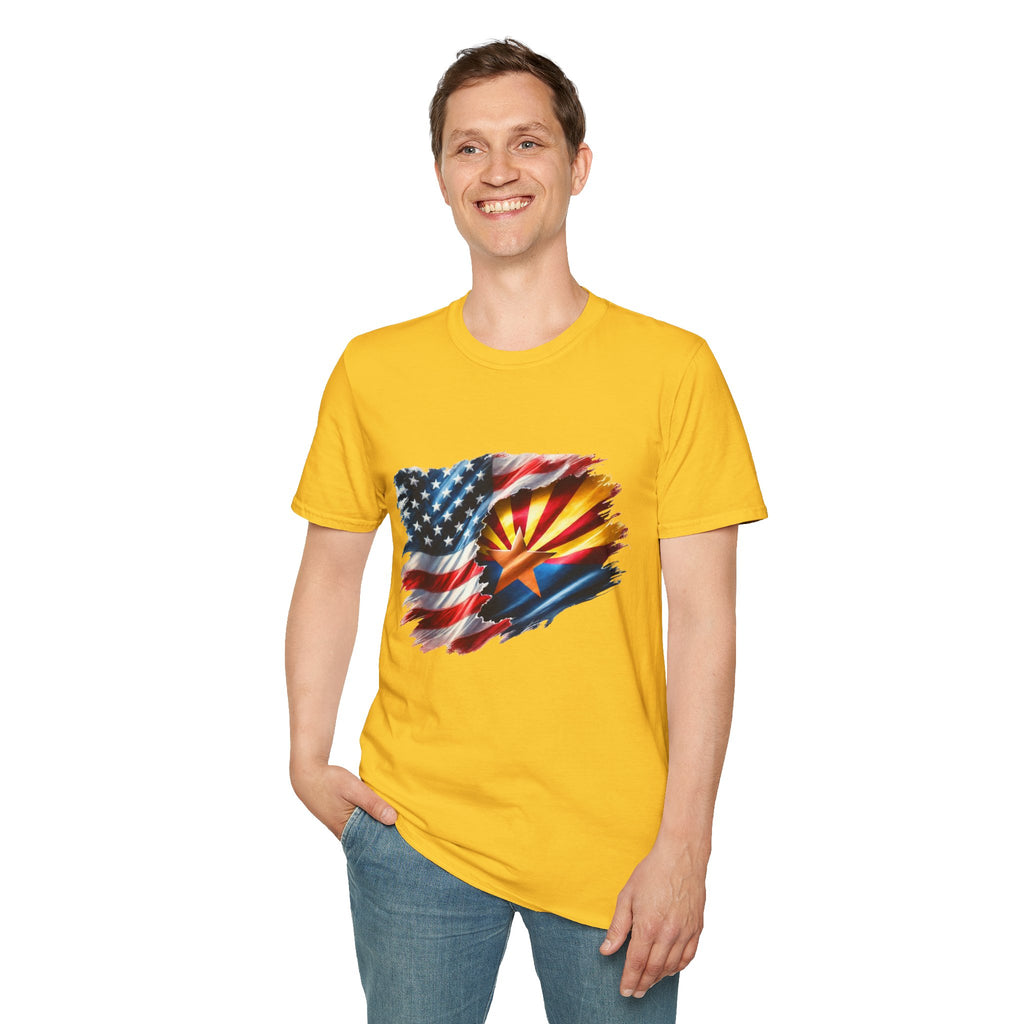 Arizona Flag with American Flag T-Shirt | Patriotic State Pride Tee