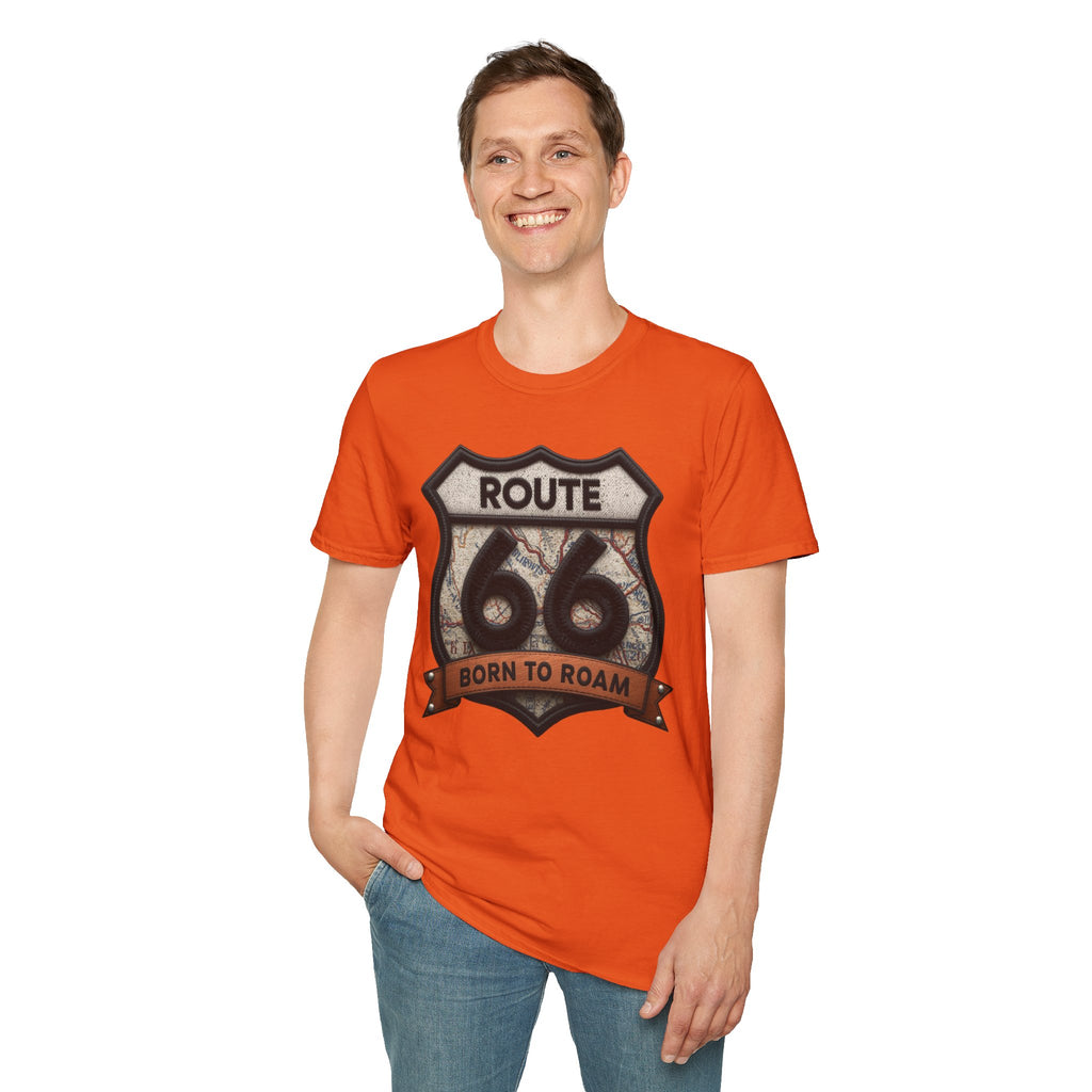 Route 66 Born to Roam T-Shirt | Vintage Highway Shield Tee