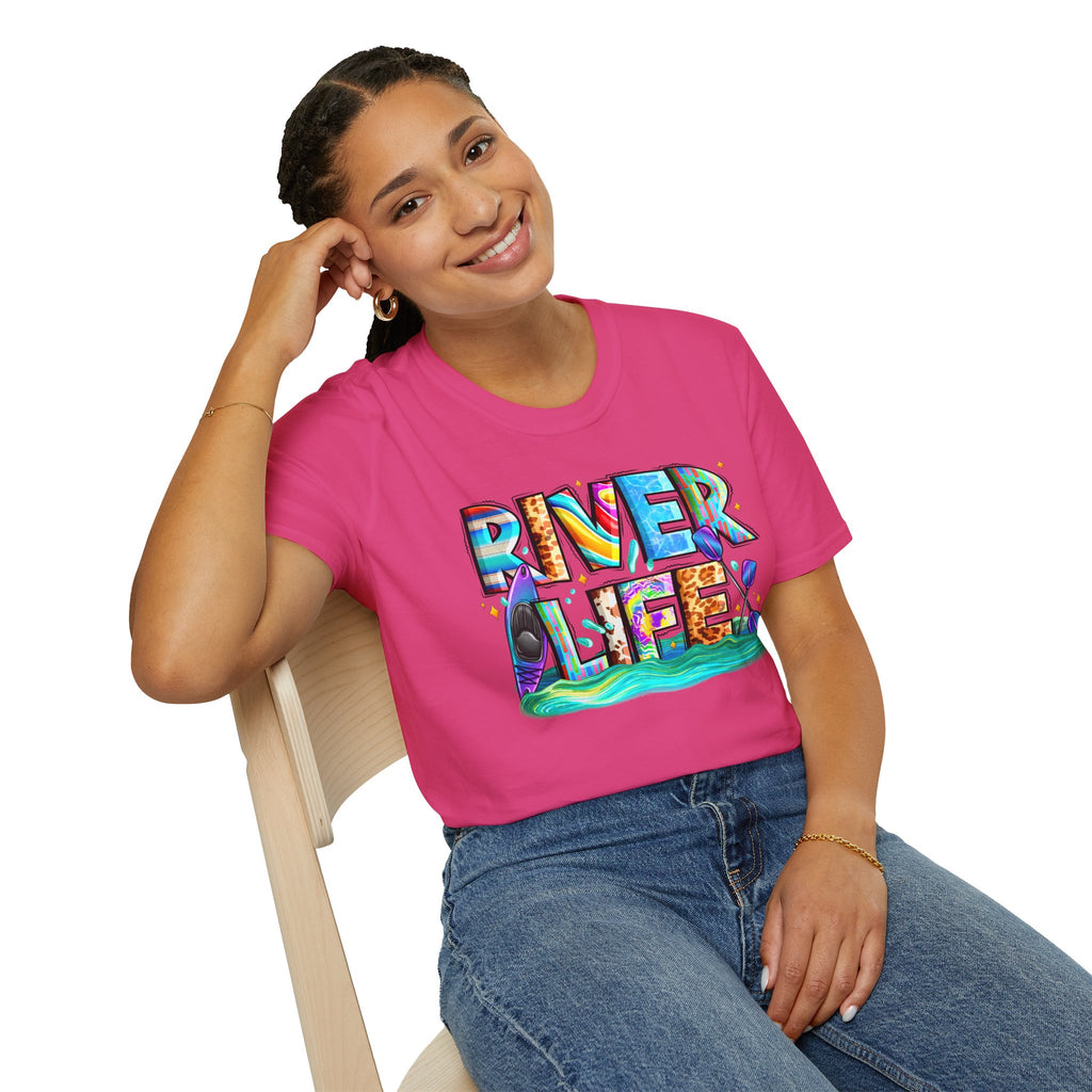 River Life T-Shirt | Colorful Fishing Scenic Graphic