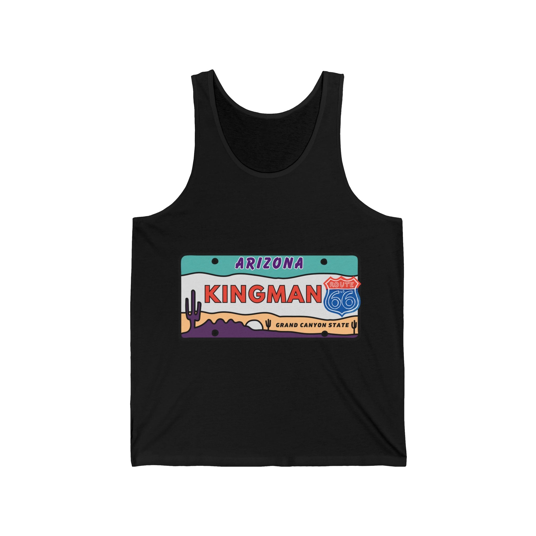 Kingman Tank Top Route 66 License Plate Unisex Jersey Tank