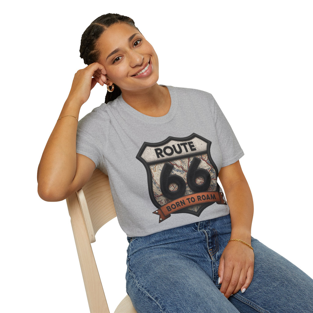 Route 66 Born to Roam T-Shirt | Vintage Highway Shield Tee