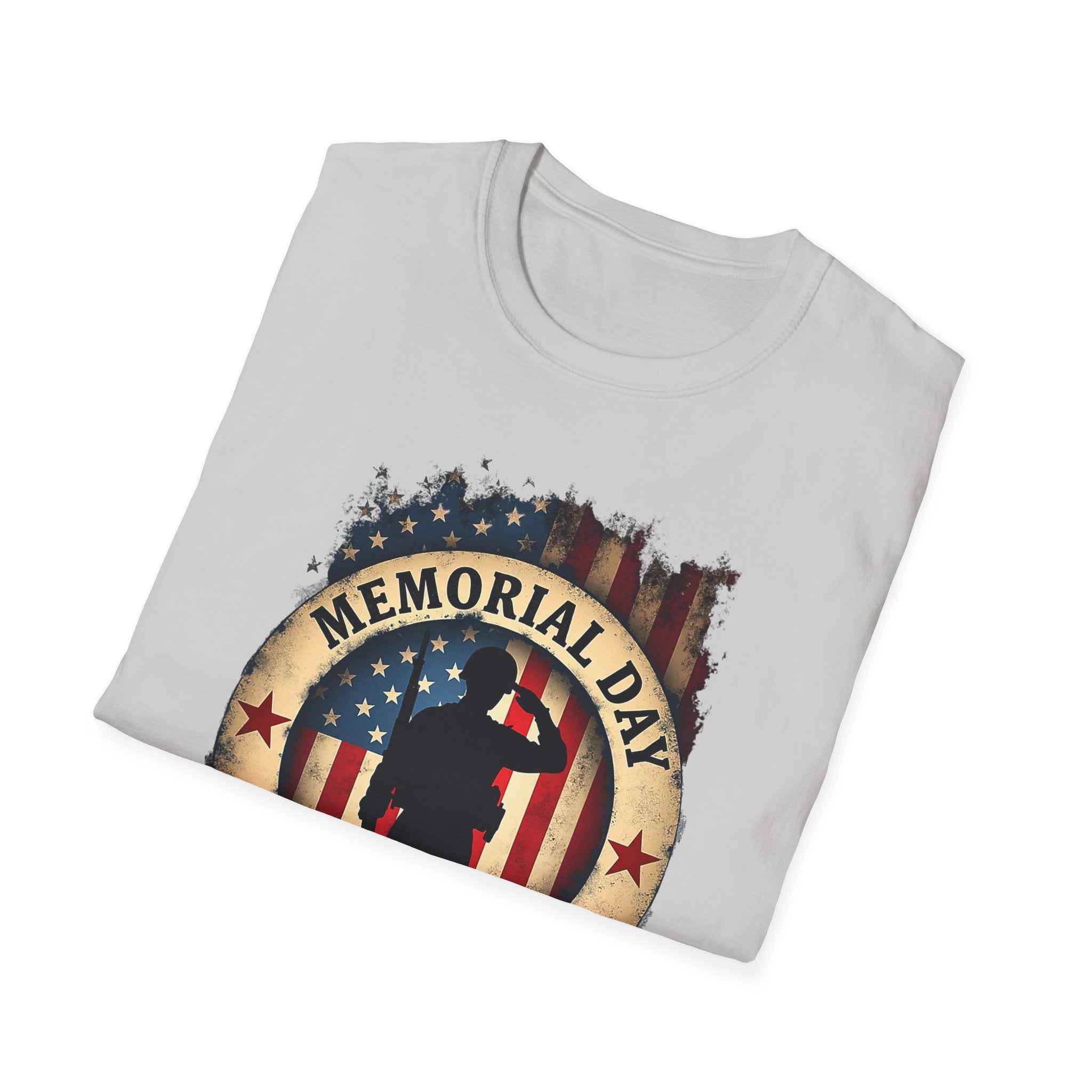 Memorial Day Remember & Honor T-Shirt | Soldier Silhouette American Flag