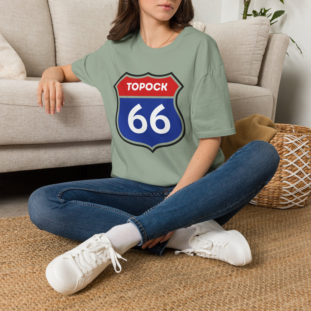 Topock 66 Shield Road Sign T-Shirt | Route 66 Arizona Travel Tee