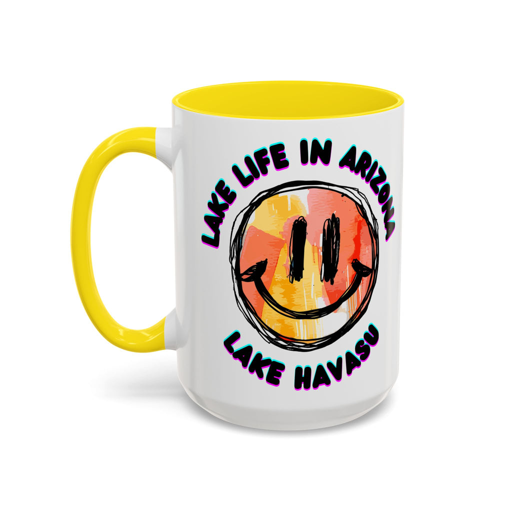 Lake Life in Arizona Smiley Mug | Lake Havasu Accent Coffee Mug