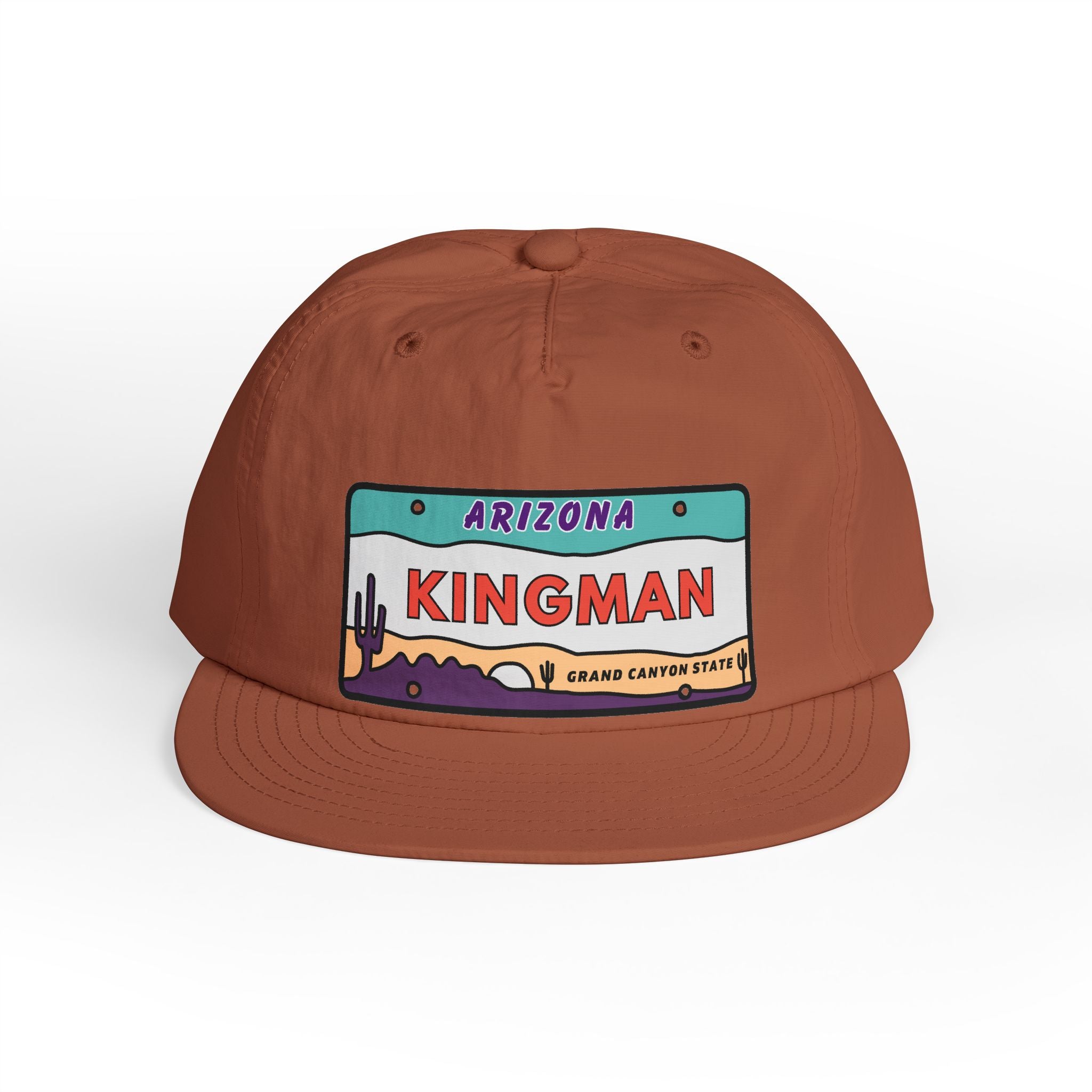 Surf Cap, Beach Hat, Summer Headwear, Kingman Arizona License Plate Dessert Cap for Water Sports