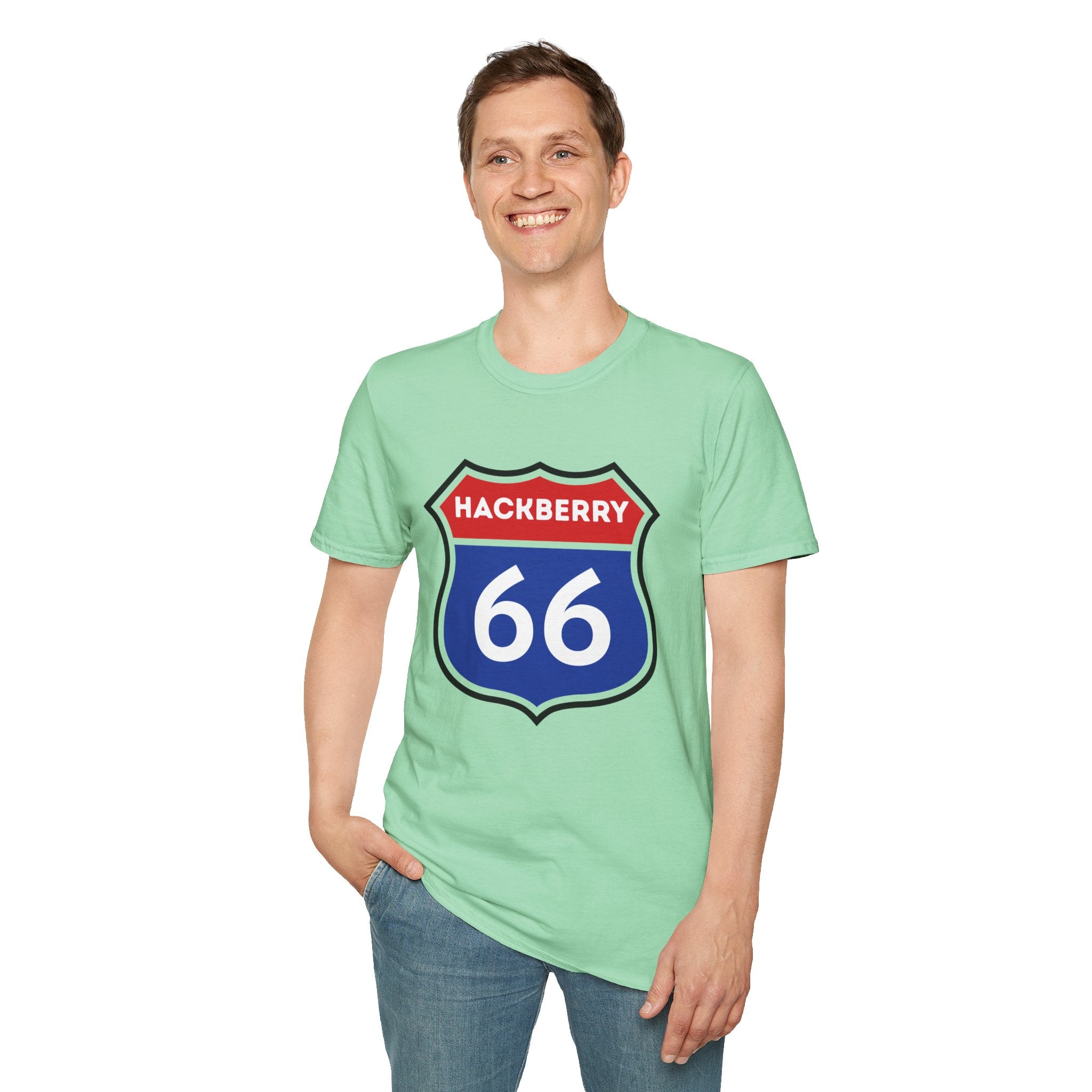 Hackberry 66 Shield T-Shirt | Route 66 Road Sign Tee