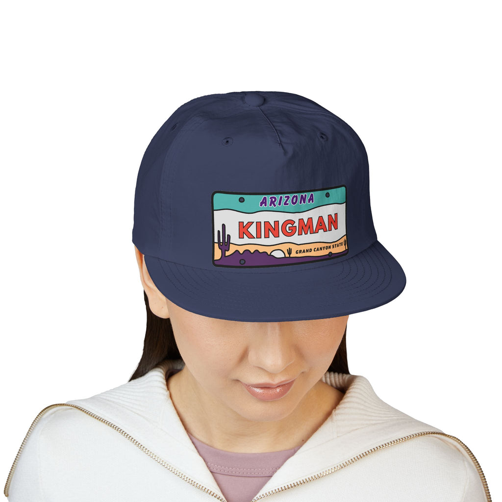 Surf Cap, Beach Hat, Summer Headwear, Kingman Arizona License Plate Dessert Cap for Water Sports