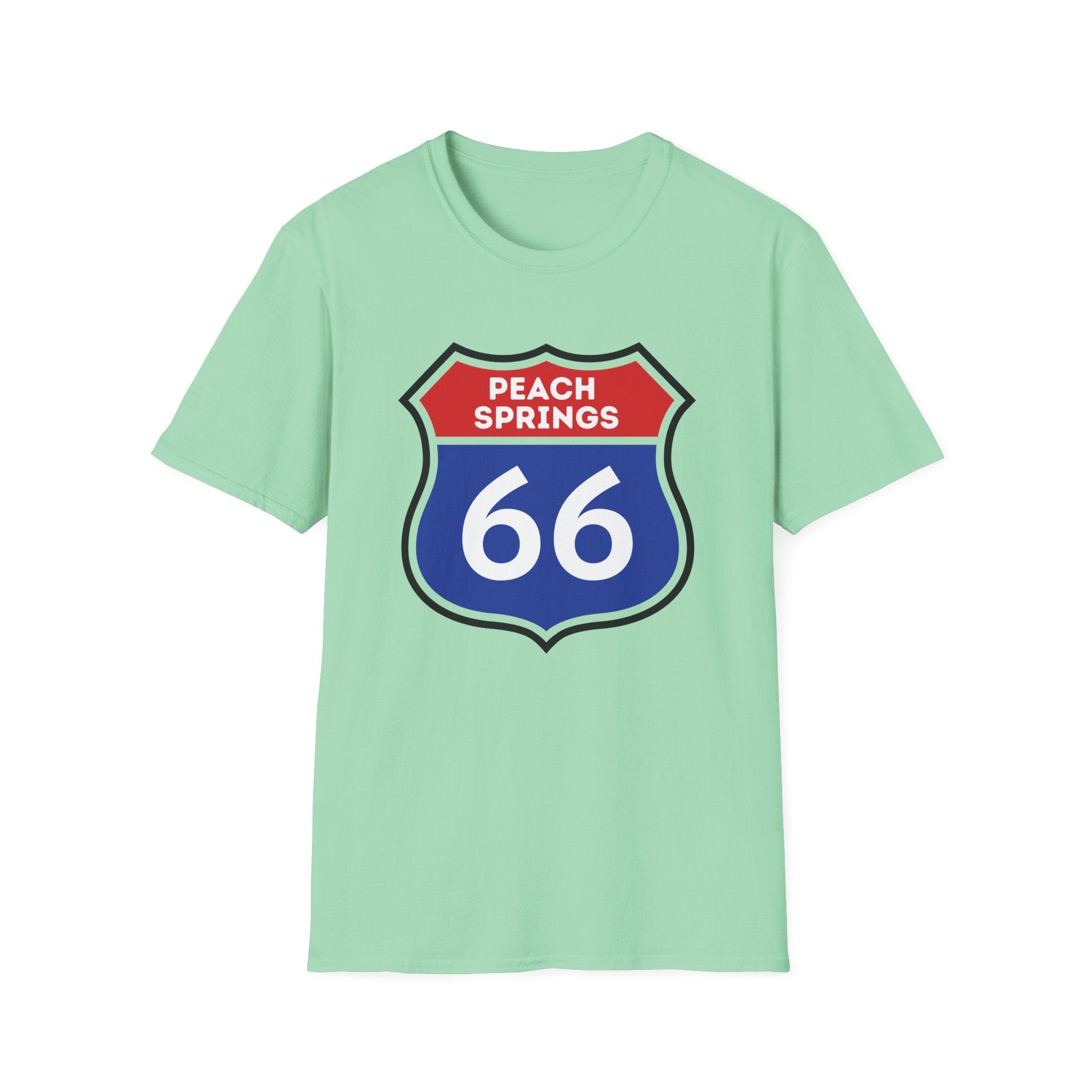 Peach Springs 66 Shield T-Shirt | Route 66 Road Sign Shirt