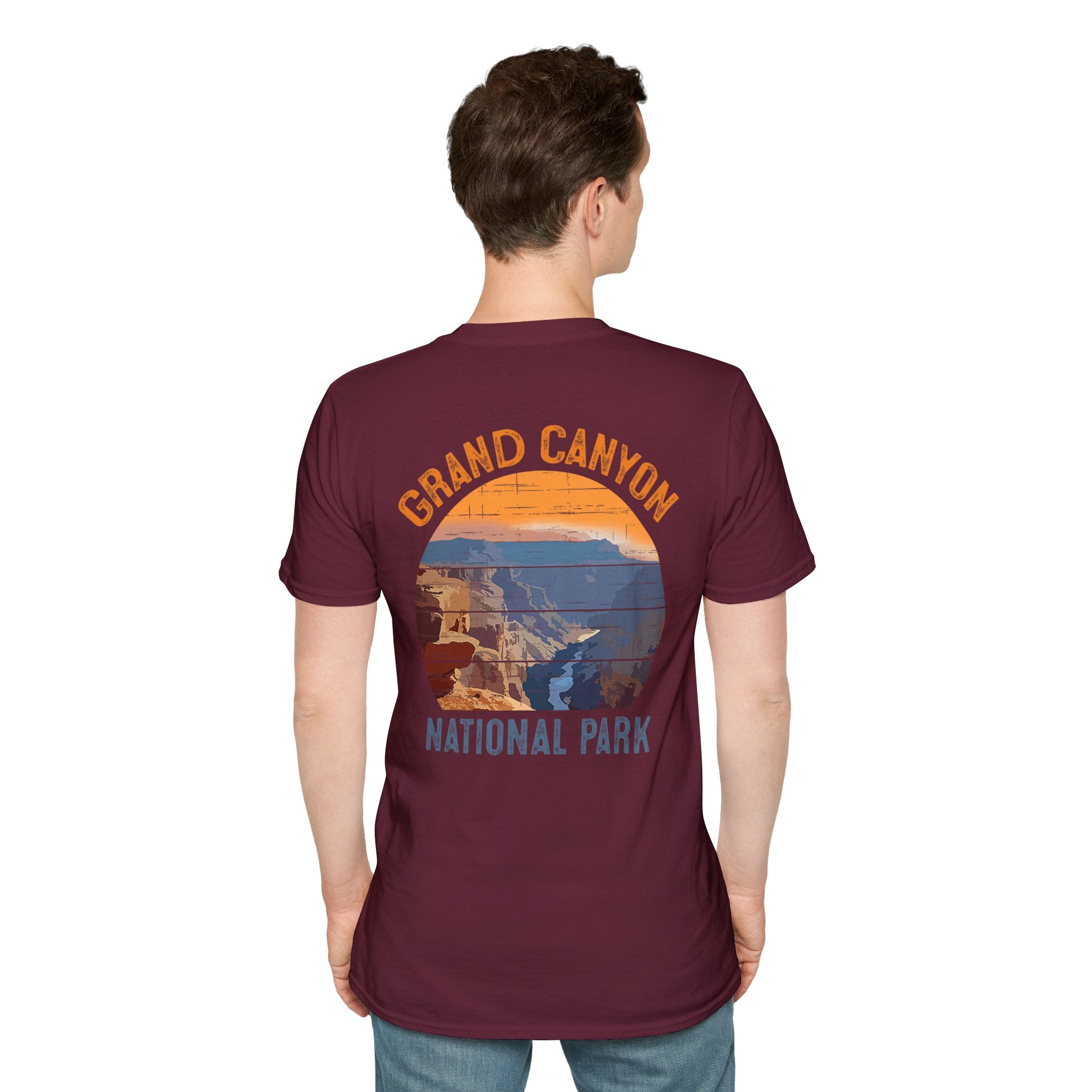 Grand Canyon Retro Sunset T-Shirt | Printed Front and Back National Park Landscape