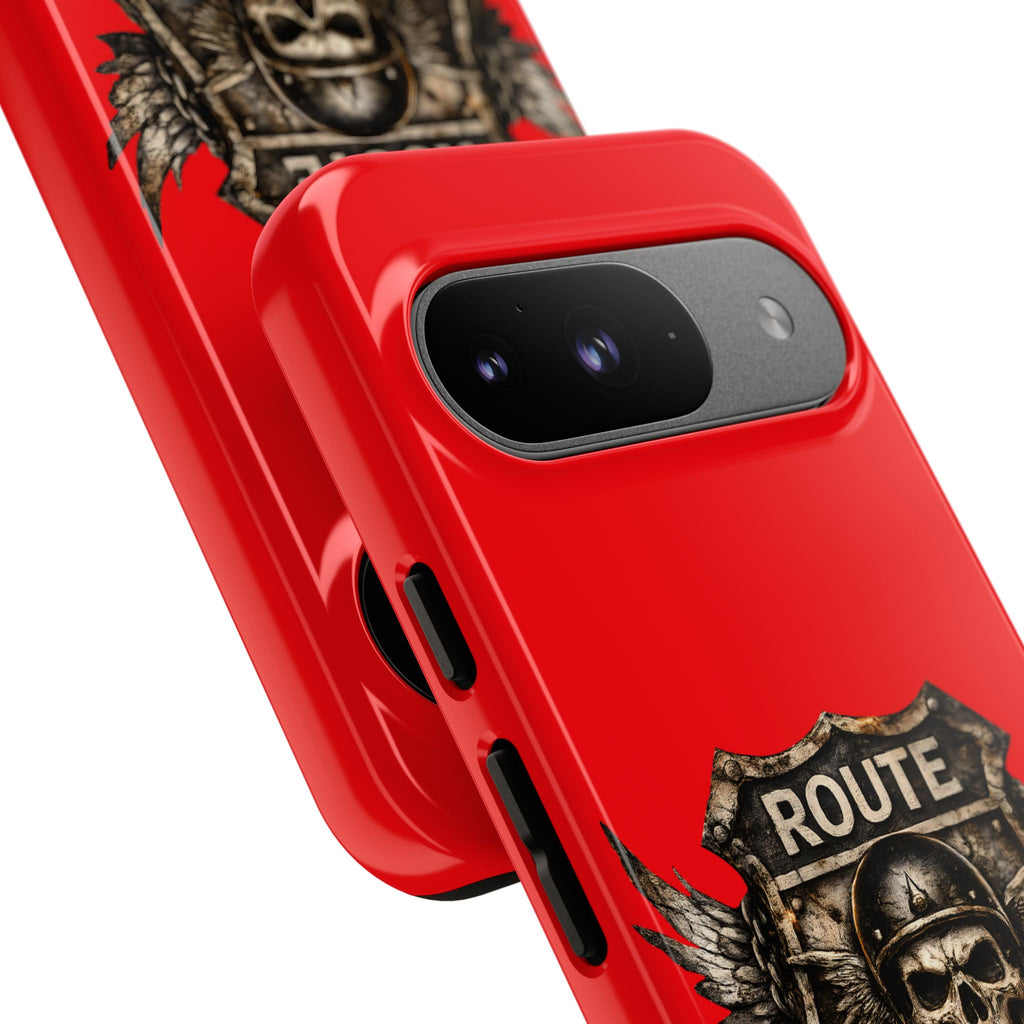 Route 66 Skull Helmet phone case | Motorcycle emblem, Ride the Legend