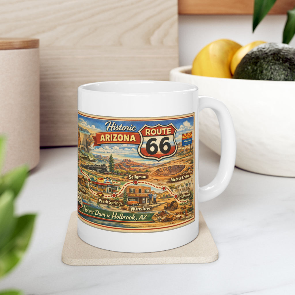 Historic Vintage Route 66 Arizona map mug | Route 66 Ceramic Mug