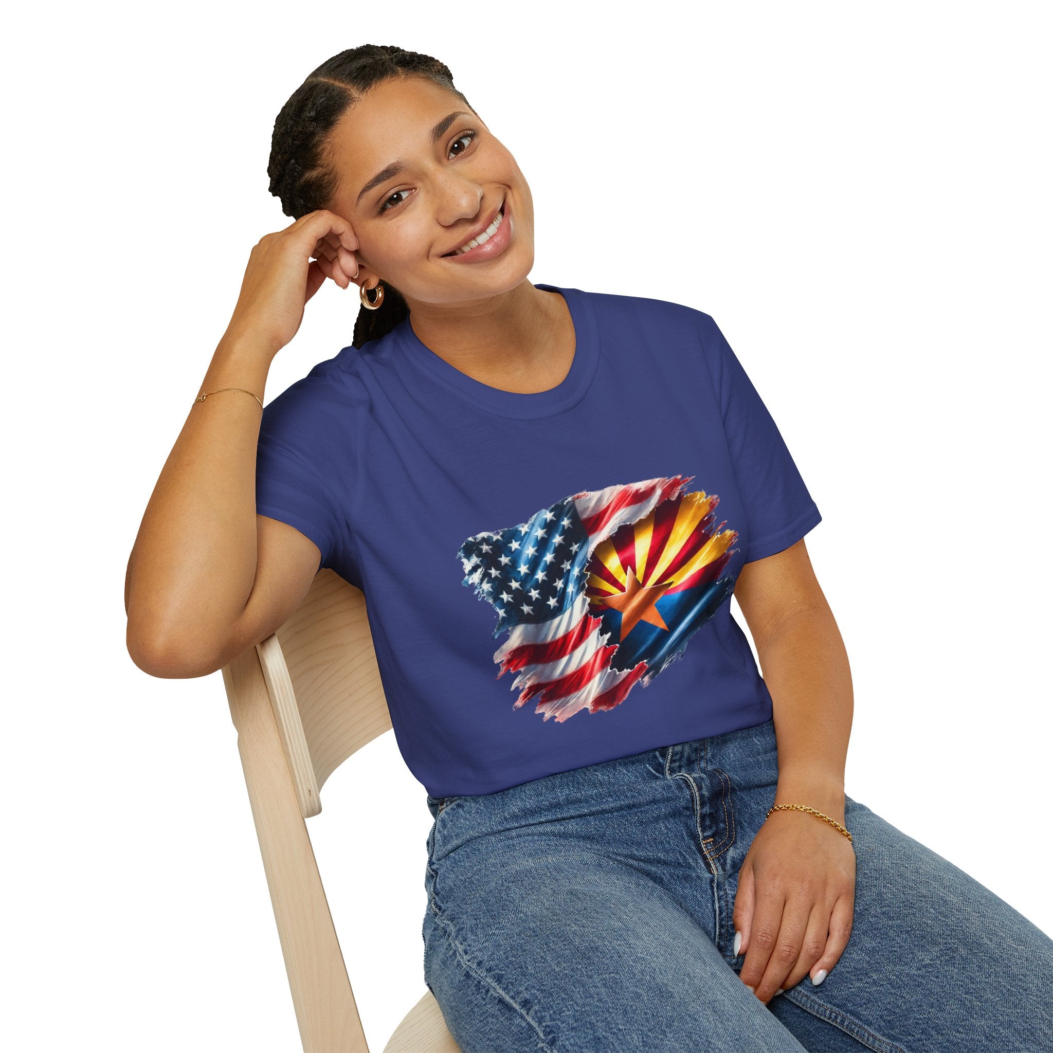 Arizona Flag with American Flag T-Shirt | Patriotic State Pride Tee