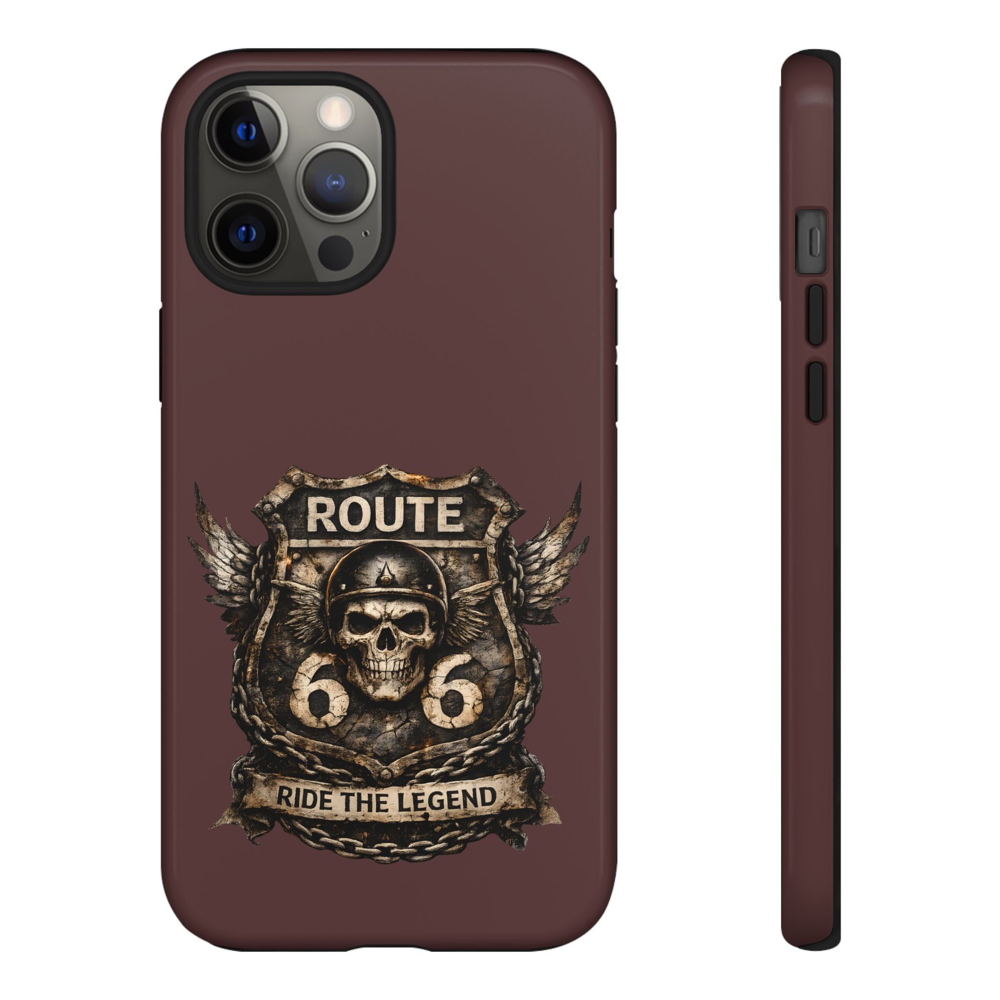 Route 66 Skull Helmet phone case | Motorcycle emblem, Ride the Legend