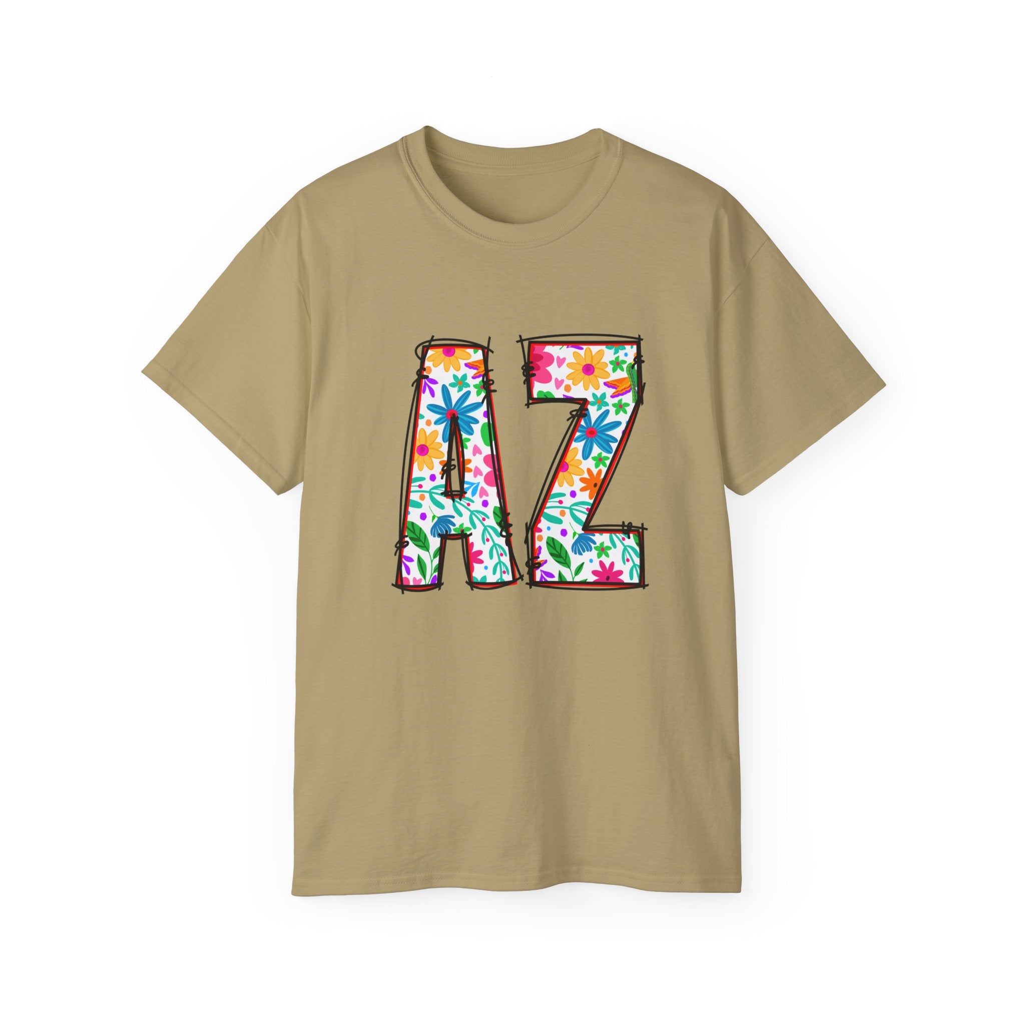 Floral AZ Tee - Mens and Womans Unisex Ultra Cotton Shirt, Perfect for AZ Pride, Summer Festivals, Casual Wear, Gifts for Him/Her