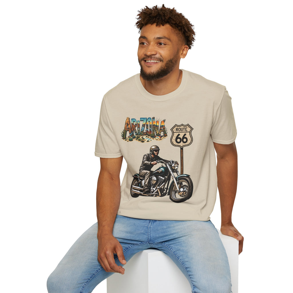 Arizona Route 66 Motorcycle T-Shirt | Biker Road Trip Tee