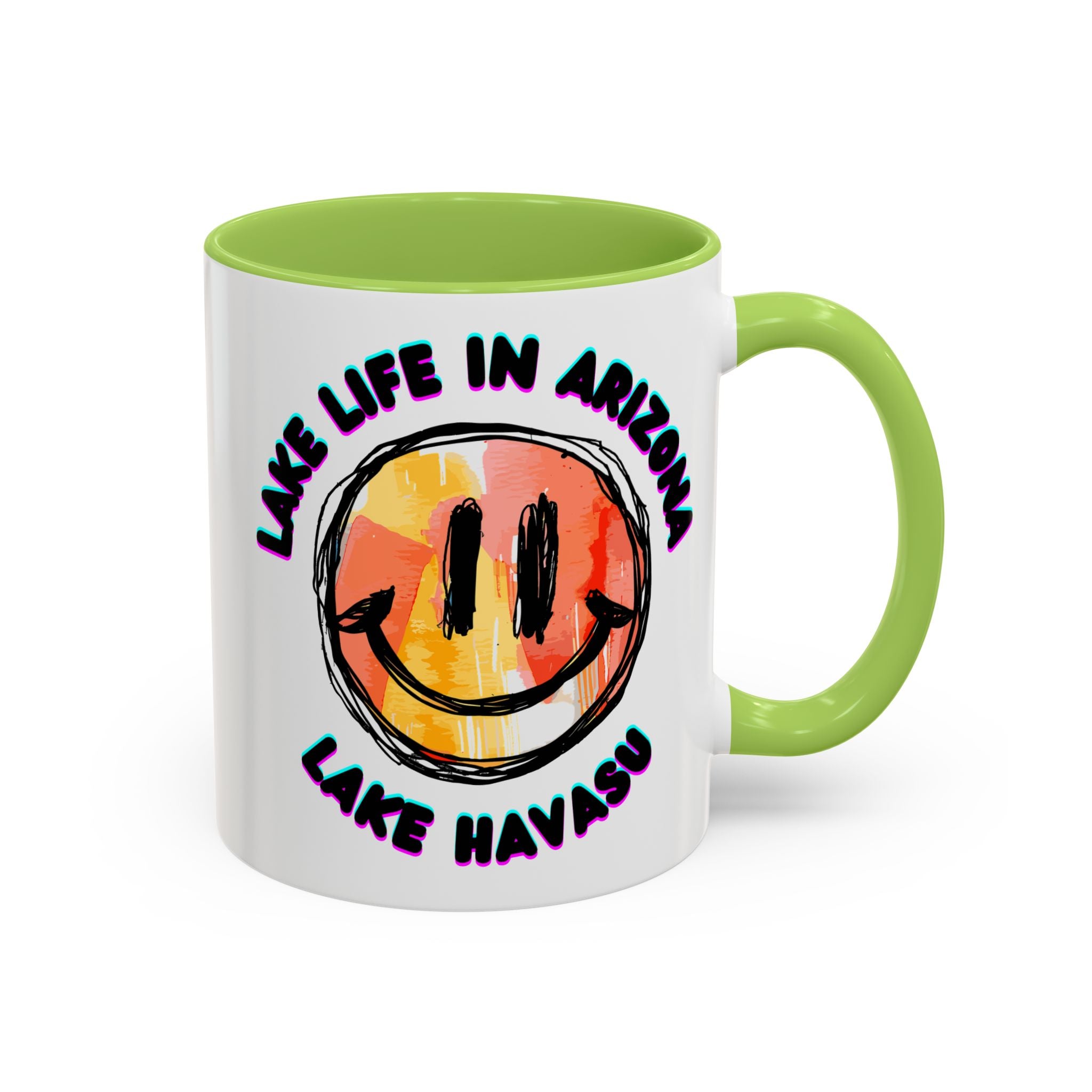 Lake Life in Arizona Smiley Mug | Lake Havasu Accent Coffee Mug