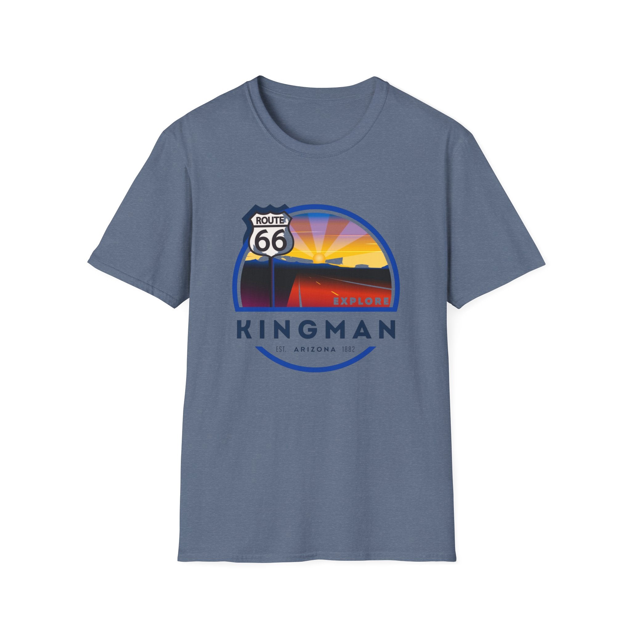 Route 66 City of Kingman Arizona Softstyle T-Shirt, Men Women Unisex Tee, Travel Souvenir Shirt, Vintage Road Trip Graphic Top, Retro