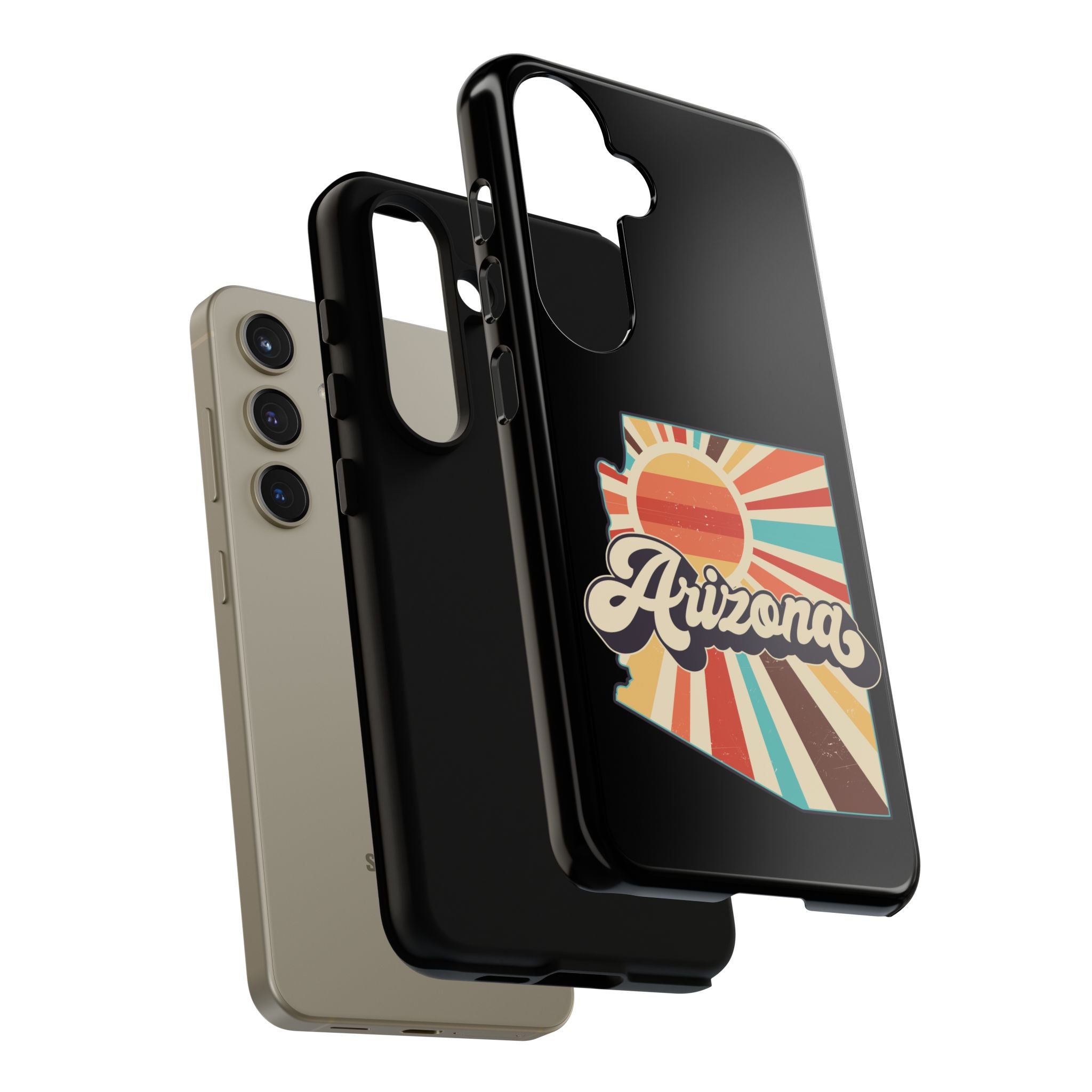 Arizona State Outline Retro Sunset Phone Case | AZ Tough Case