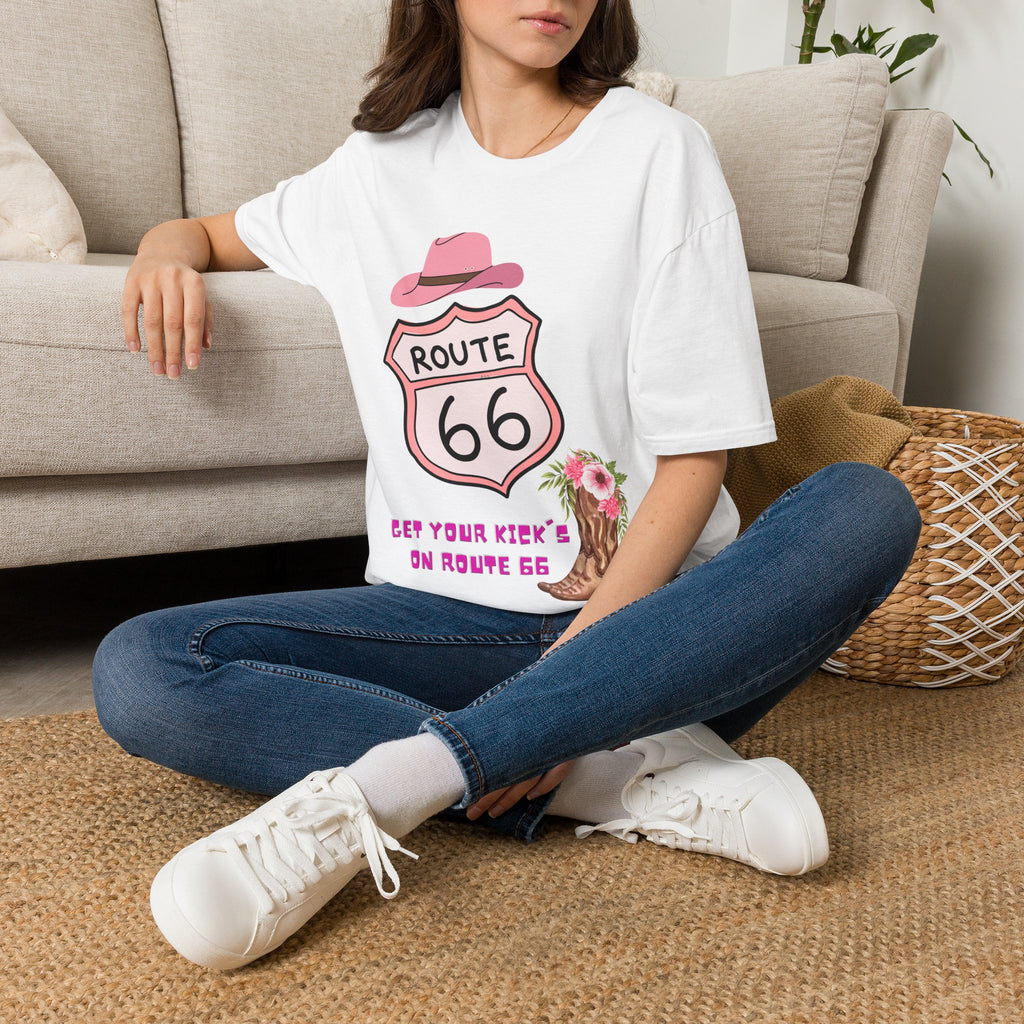 Route 66 Softstyle T-Shirt, Get Your Kick's On, Men Women, Unisex Tee Gift, Travel Highway Shirt