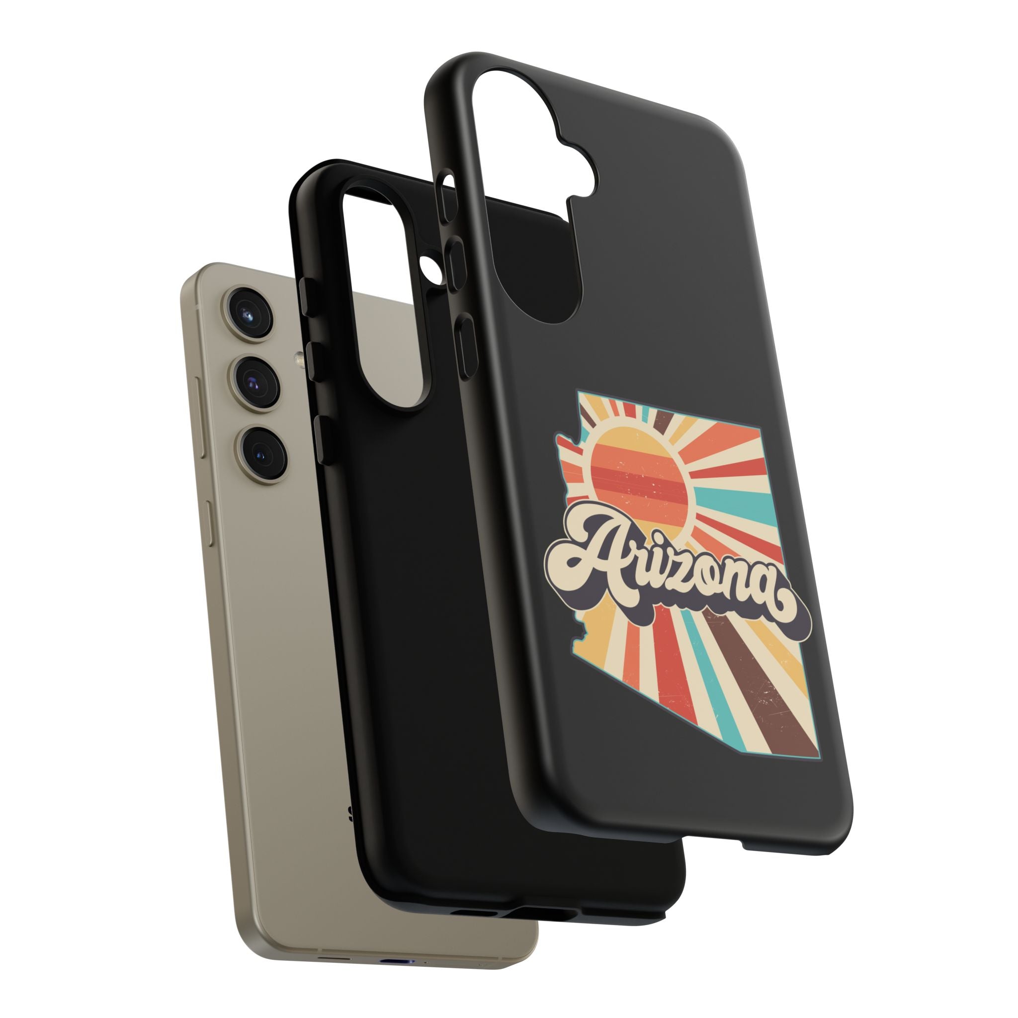 Arizona State Outline Retro Sunset Phone Case | AZ Tough Case
