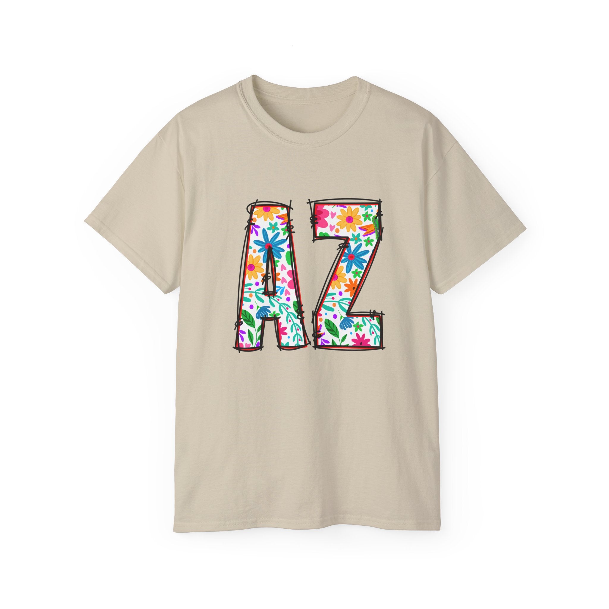 Floral AZ Tee - Mens and Womans Unisex Ultra Cotton Shirt, Perfect for AZ Pride, Summer Festivals, Casual Wear, Gifts for Him/Her
