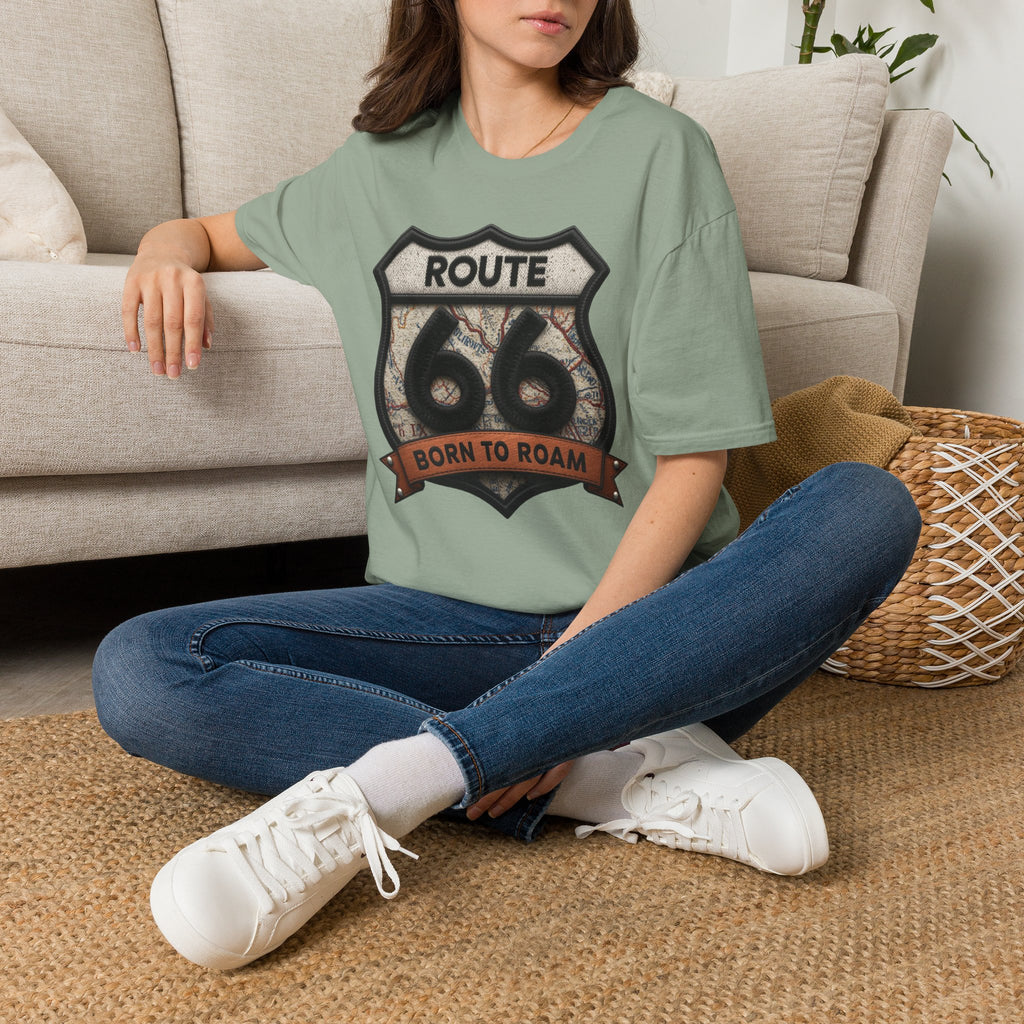 Route 66 Born to Roam T-Shirt | Vintage Highway Shield Tee