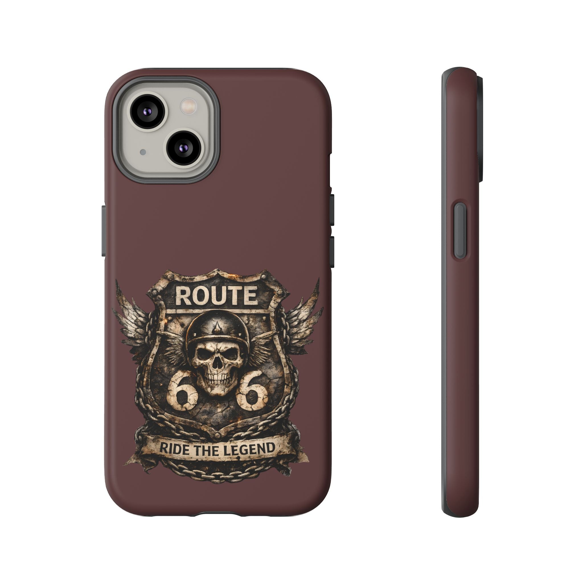 Route 66 Skull Helmet phone case | Motorcycle emblem, Ride the Legend