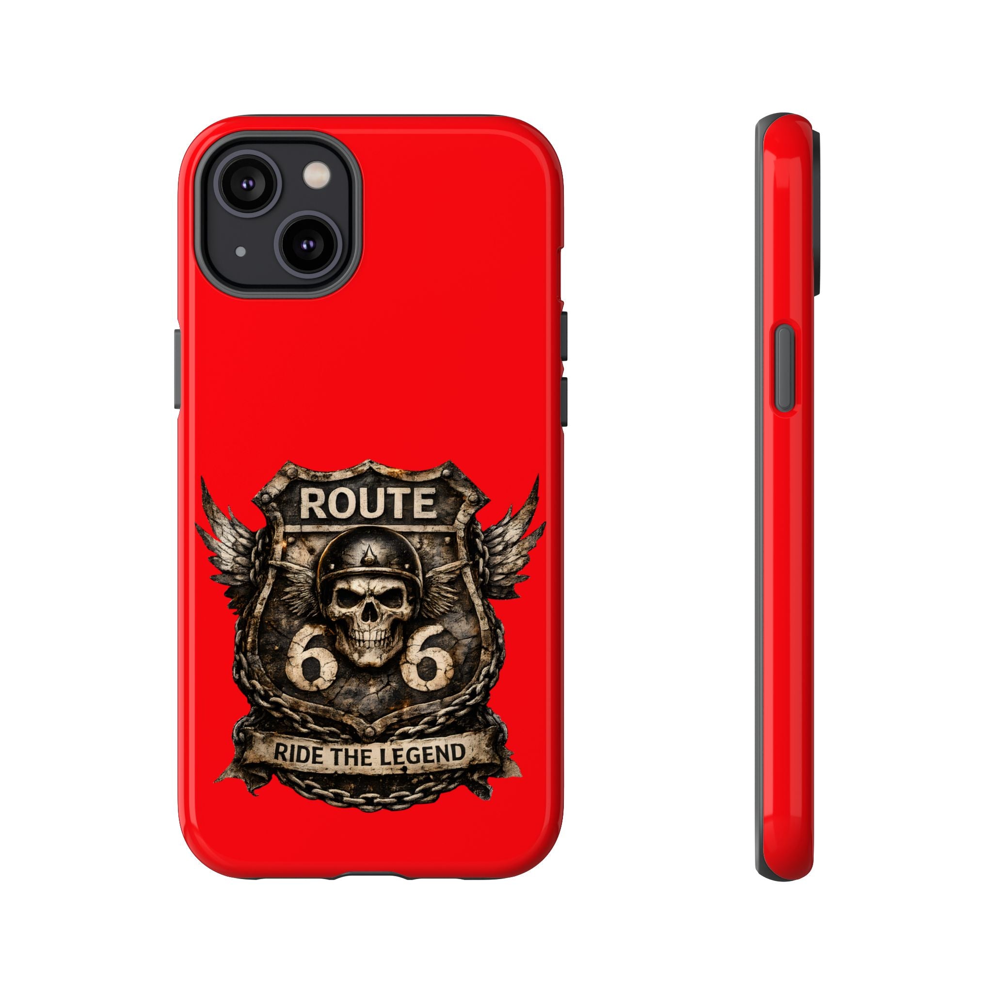 Route 66 Skull Helmet phone case | Motorcycle emblem, Ride the Legend