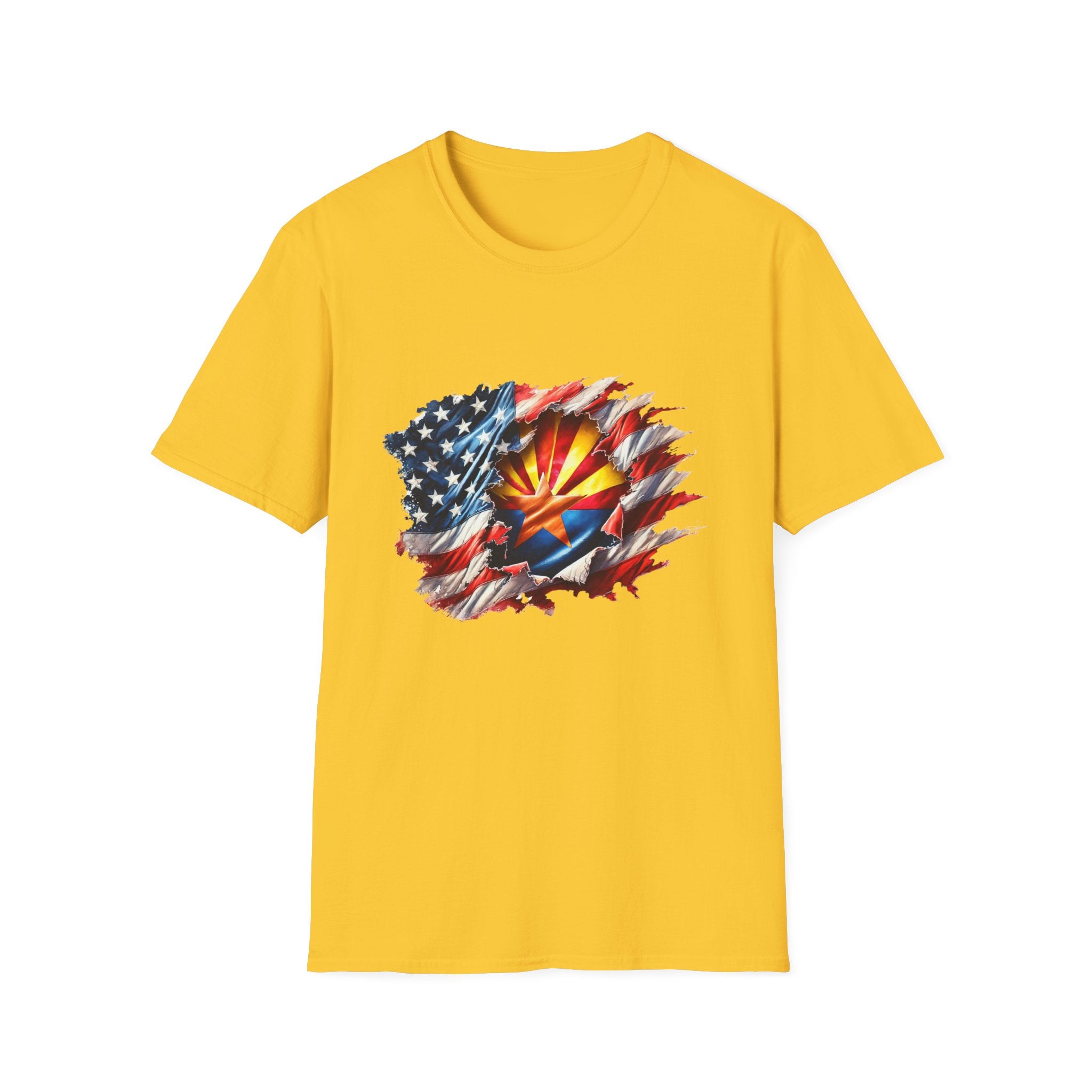 Arizona Flag Ripped Effect T-Shirt | USA Stars Stripes State Emblem