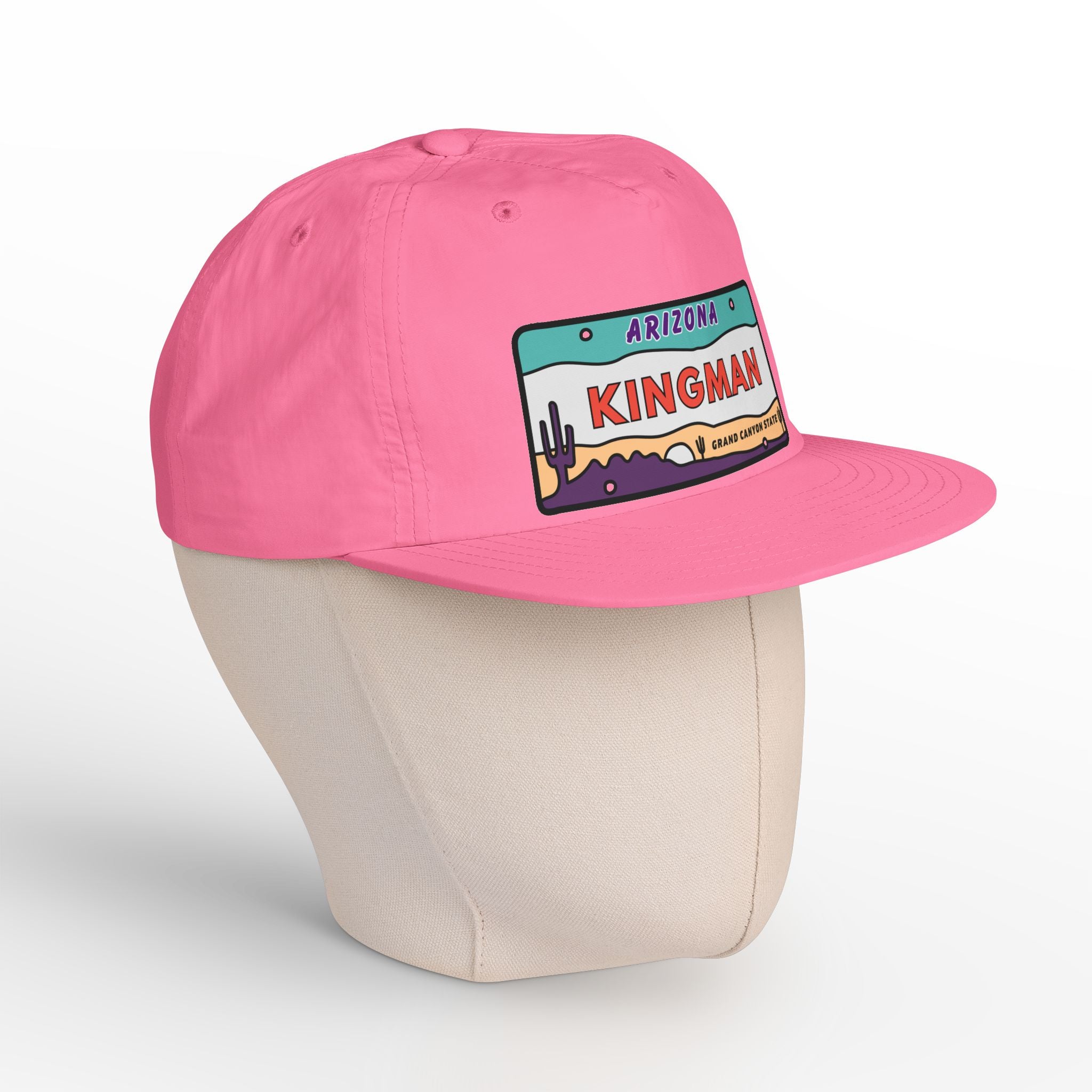 Surf Cap, Beach Hat, Summer Headwear, Kingman Arizona License Plate Dessert Cap for Water Sports