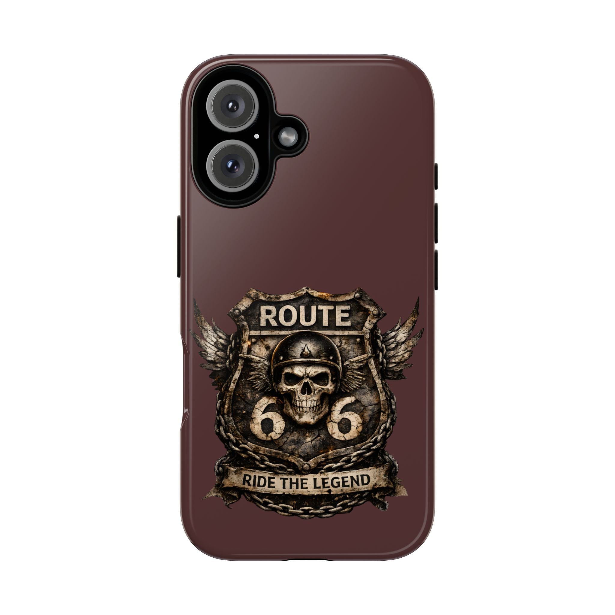 Route 66 Skull Helmet phone case | Motorcycle emblem, Ride the Legend