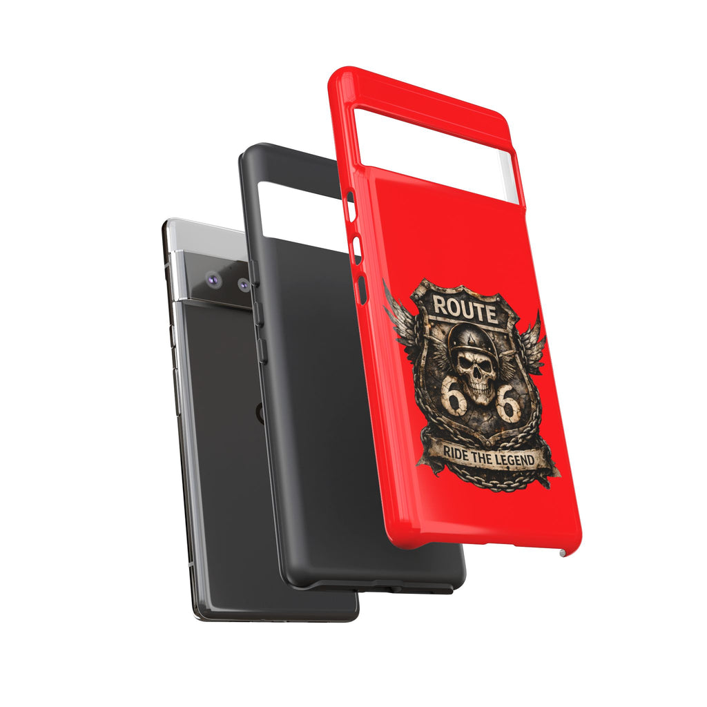 Route 66 Skull Helmet phone case | Motorcycle emblem, Ride the Legend