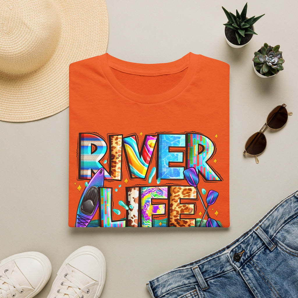 River Life T-Shirt | Colorful Fishing Scenic Graphic
