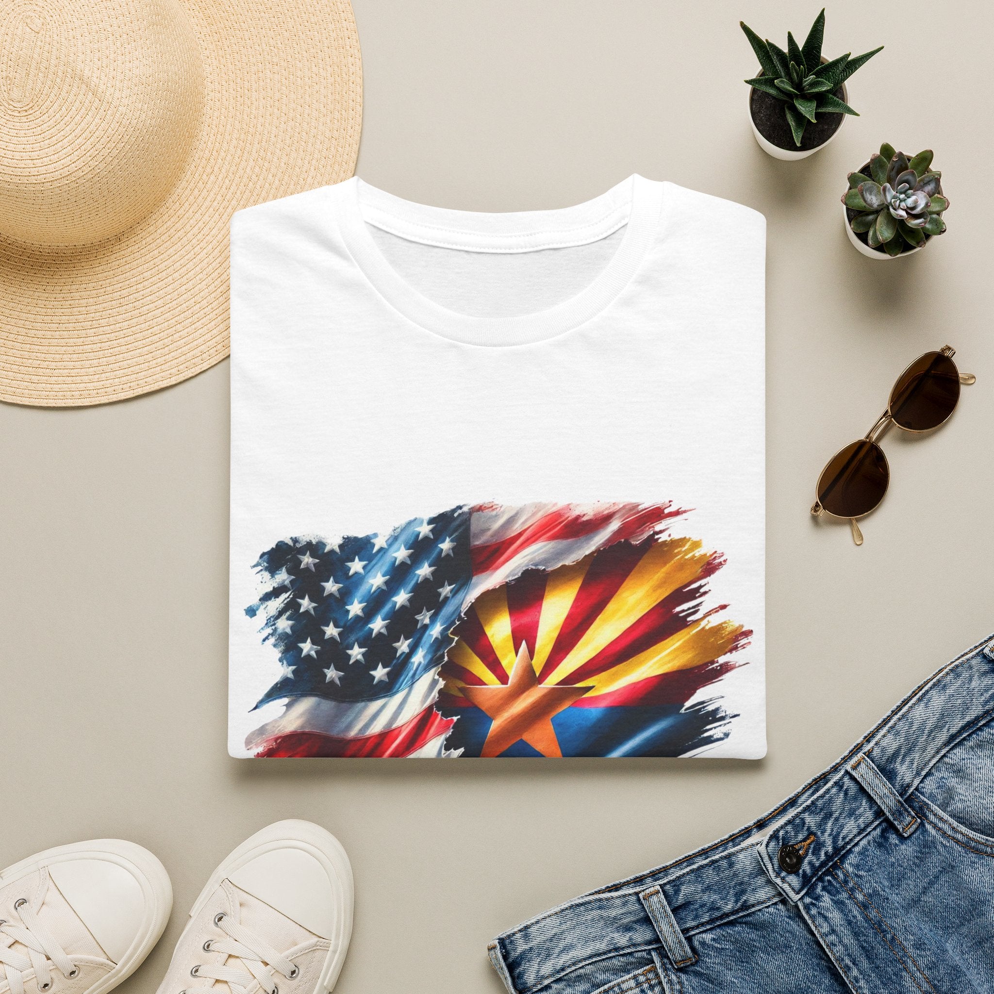 Arizona Flag with American Flag T-Shirt | Patriotic State Pride Tee