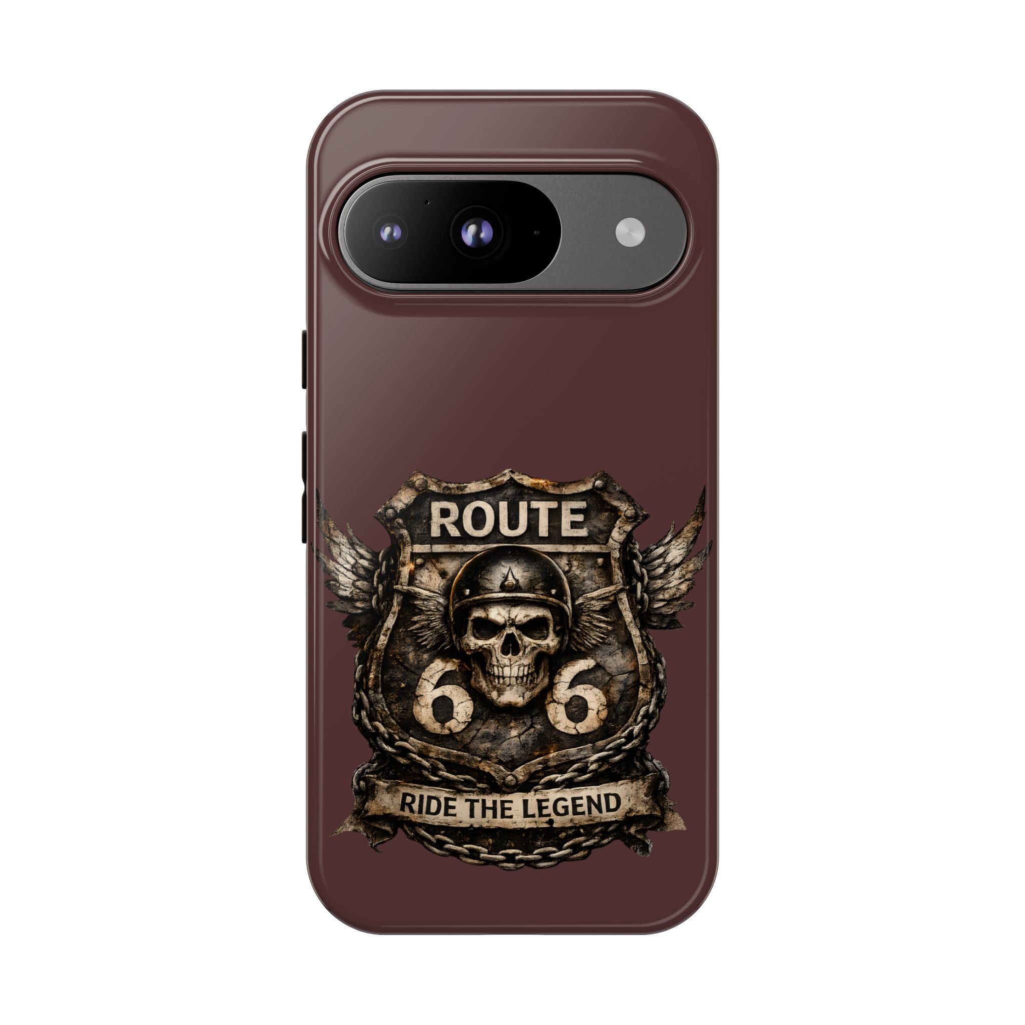 Route 66 Skull Helmet phone case | Motorcycle emblem, Ride the Legend