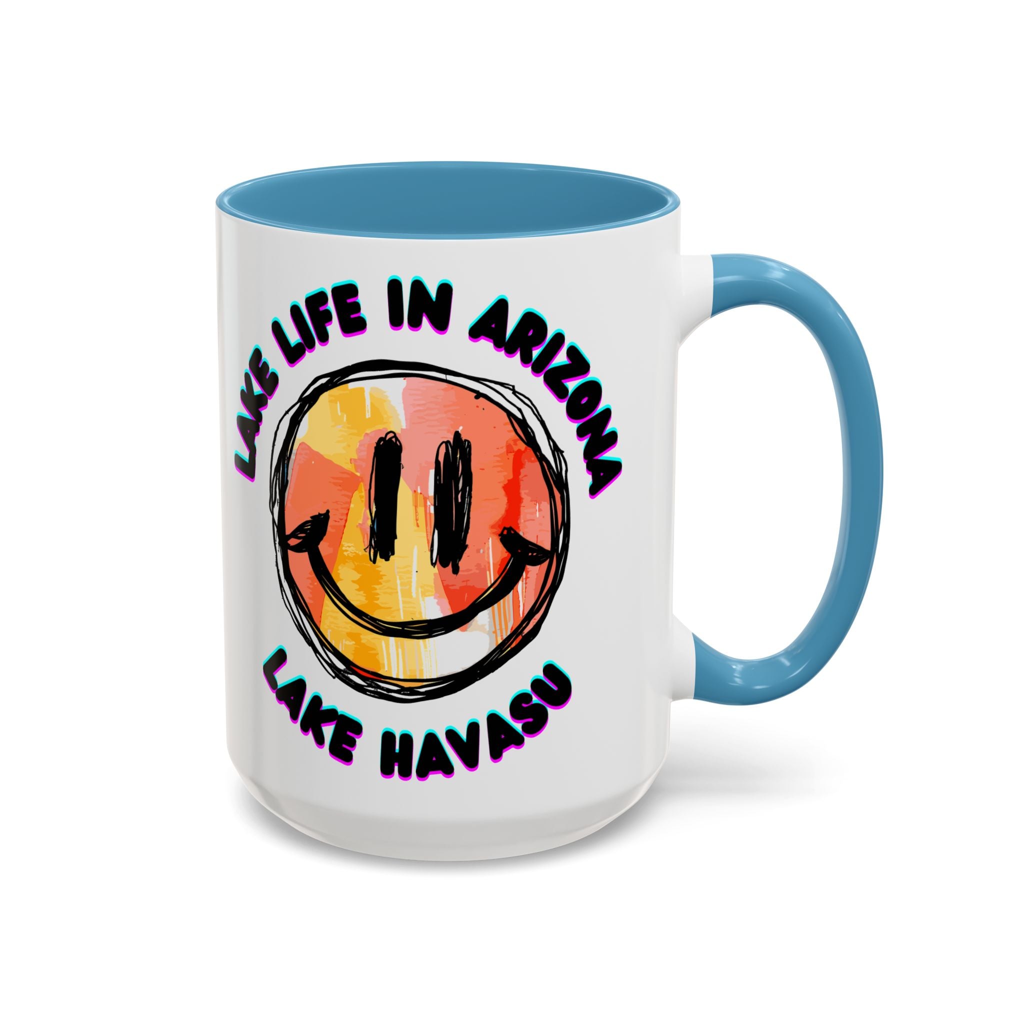 Lake Life in Arizona Smiley Mug | Lake Havasu Accent Coffee Mug