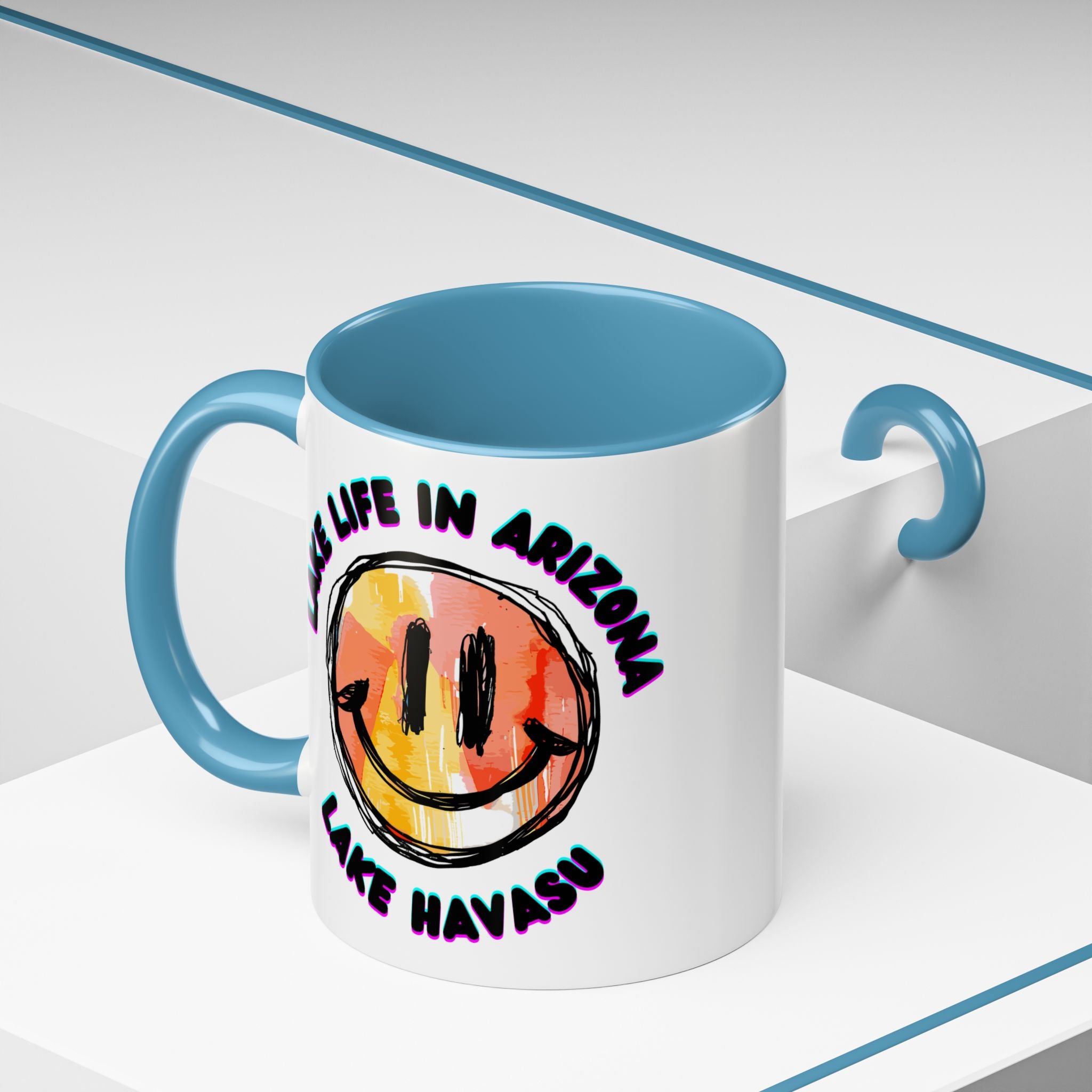 Lake Life in Arizona Smiley Mug | Lake Havasu Accent Coffee Mug