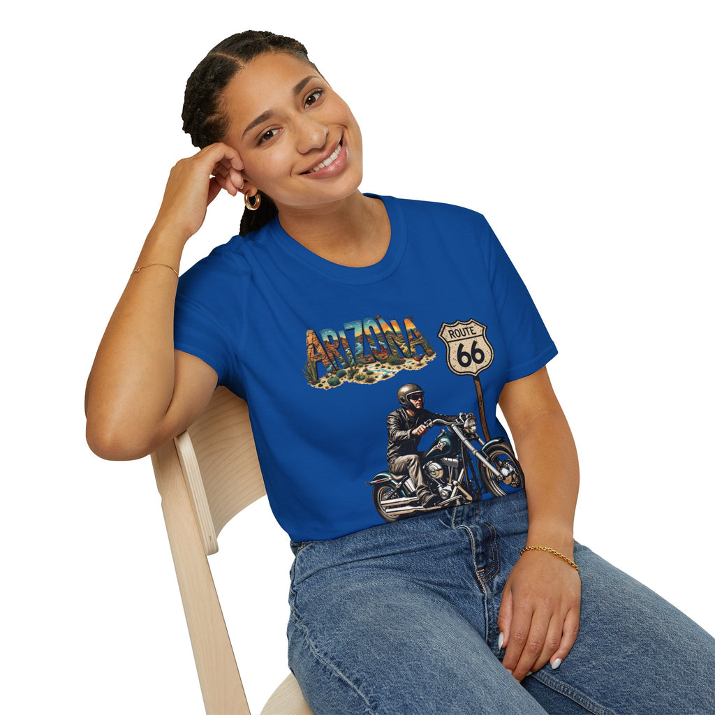Arizona Route 66 Motorcycle T-Shirt | Biker Road Trip Tee
