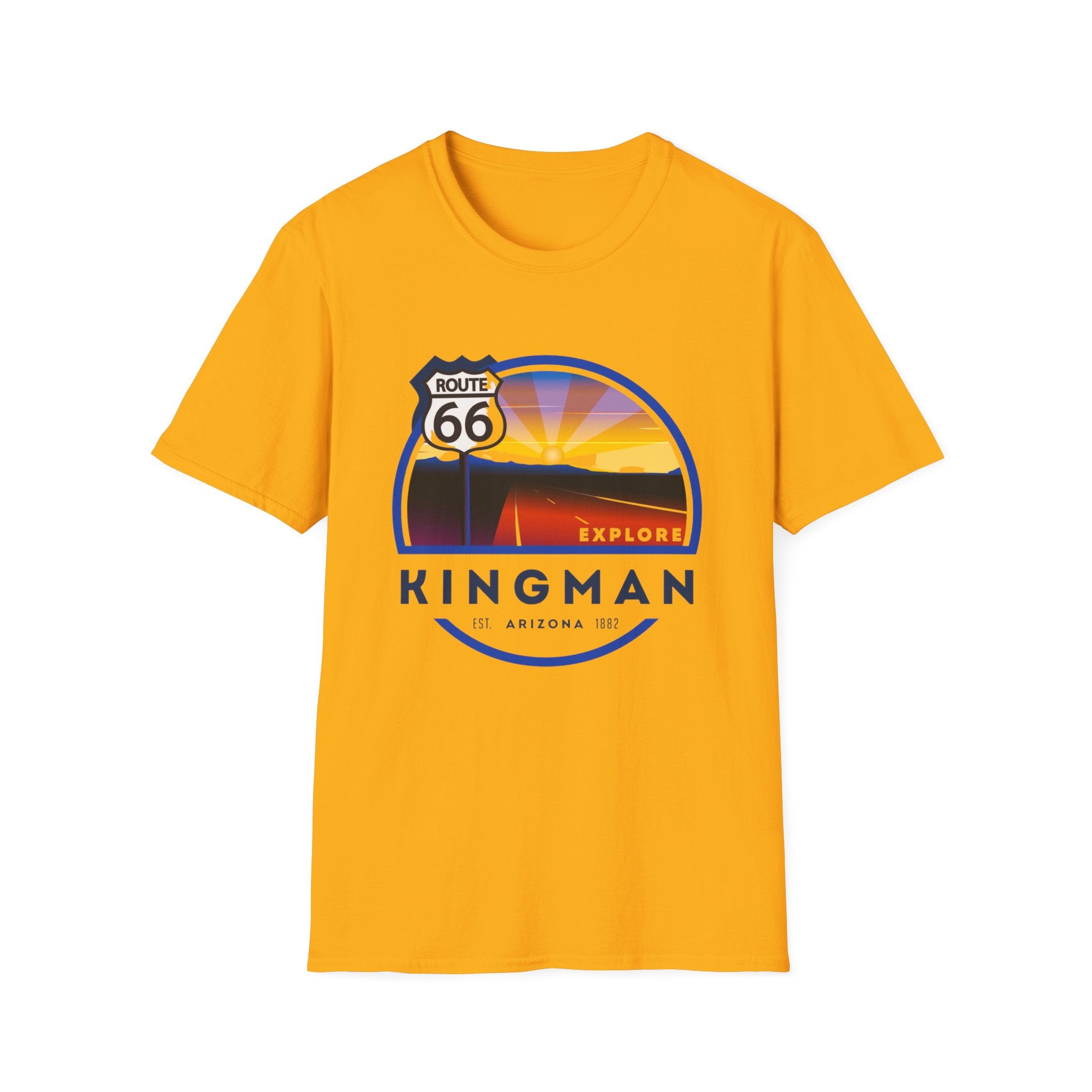 Route 66 City of Kingman Arizona Softstyle T-Shirt, Men Women Unisex Tee, Travel Souvenir Shirt, Vintage Road Trip Graphic Top, Retro