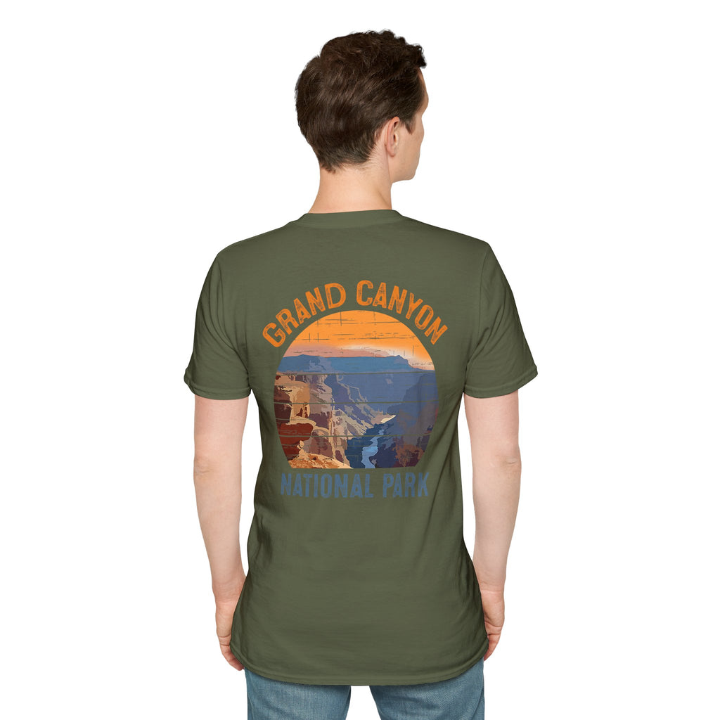 Grand Canyon Retro Sunset T-Shirt | Printed Front and Back National Park Landscape