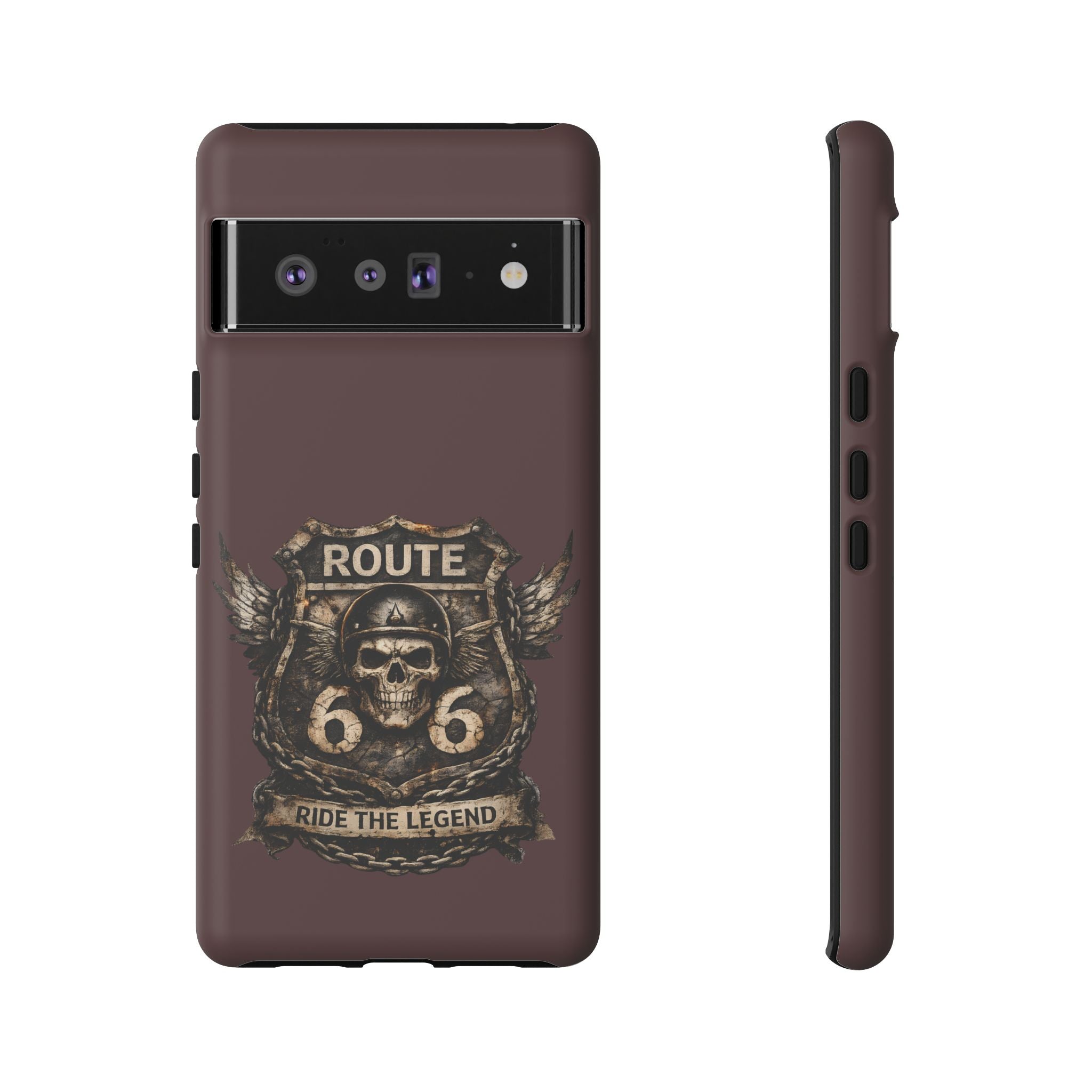 Route 66 Skull Helmet phone case | Motorcycle emblem, Ride the Legend