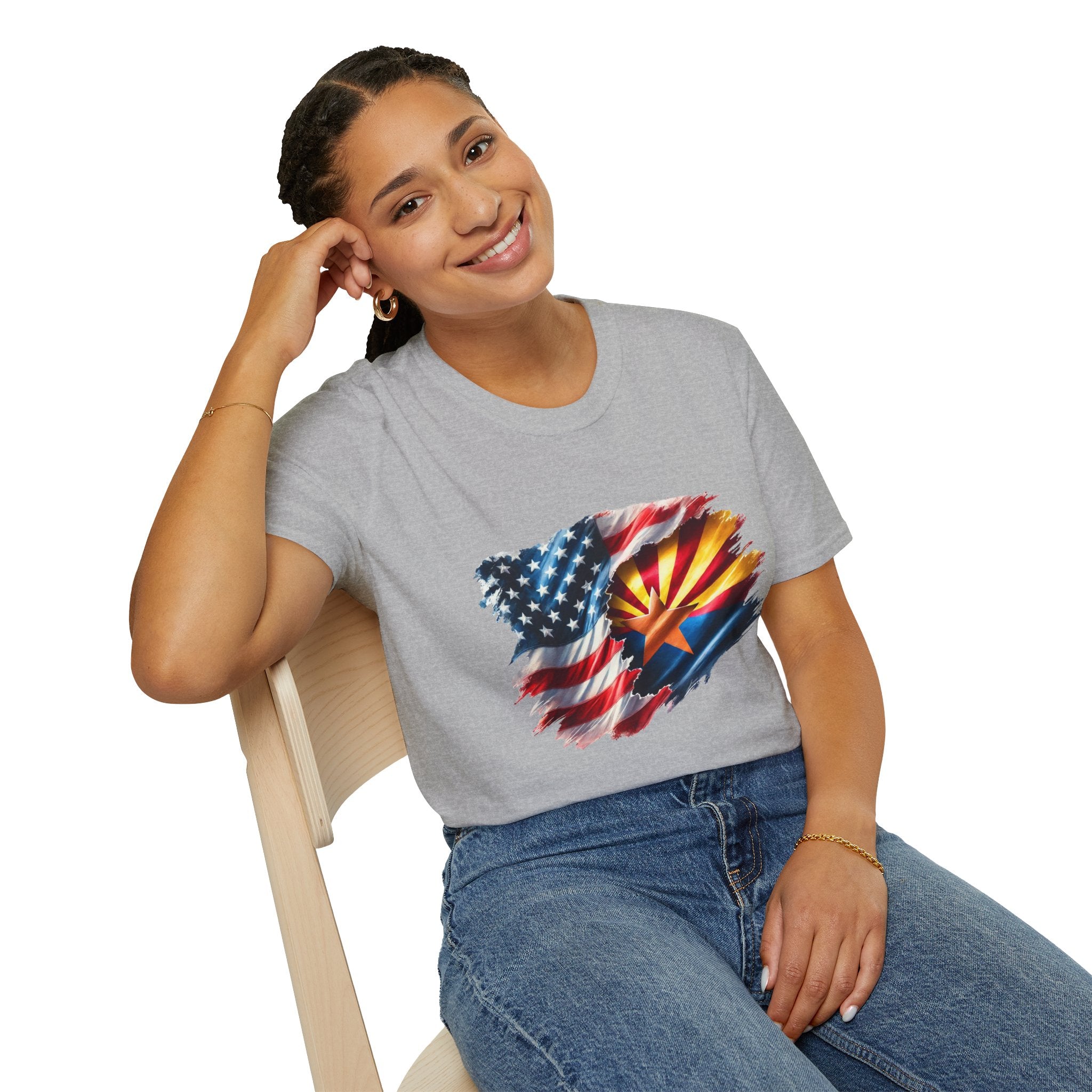 Arizona Flag with American Flag T-Shirt | Patriotic State Pride Tee