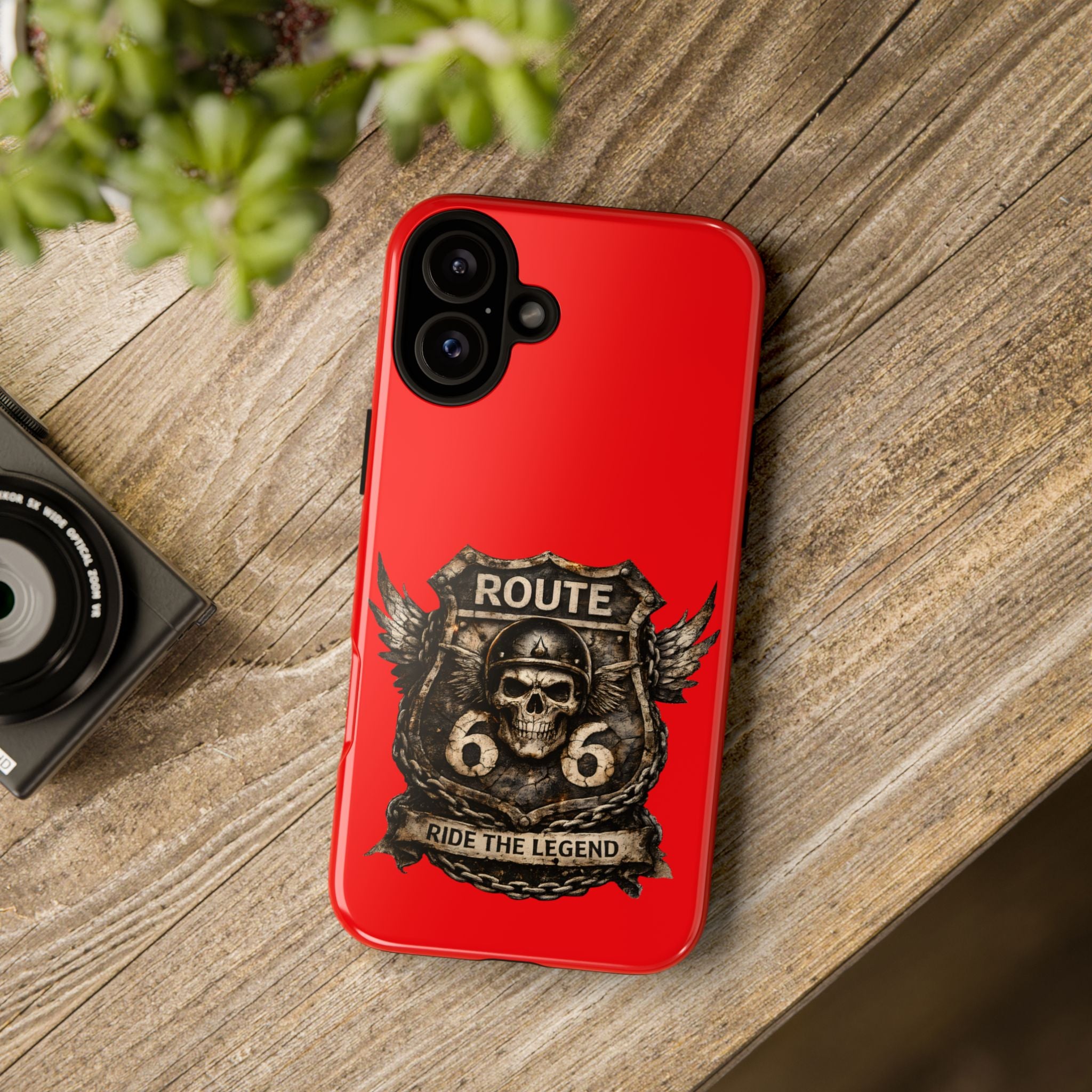 Route 66 Skull Helmet phone case | Motorcycle emblem, Ride the Legend
